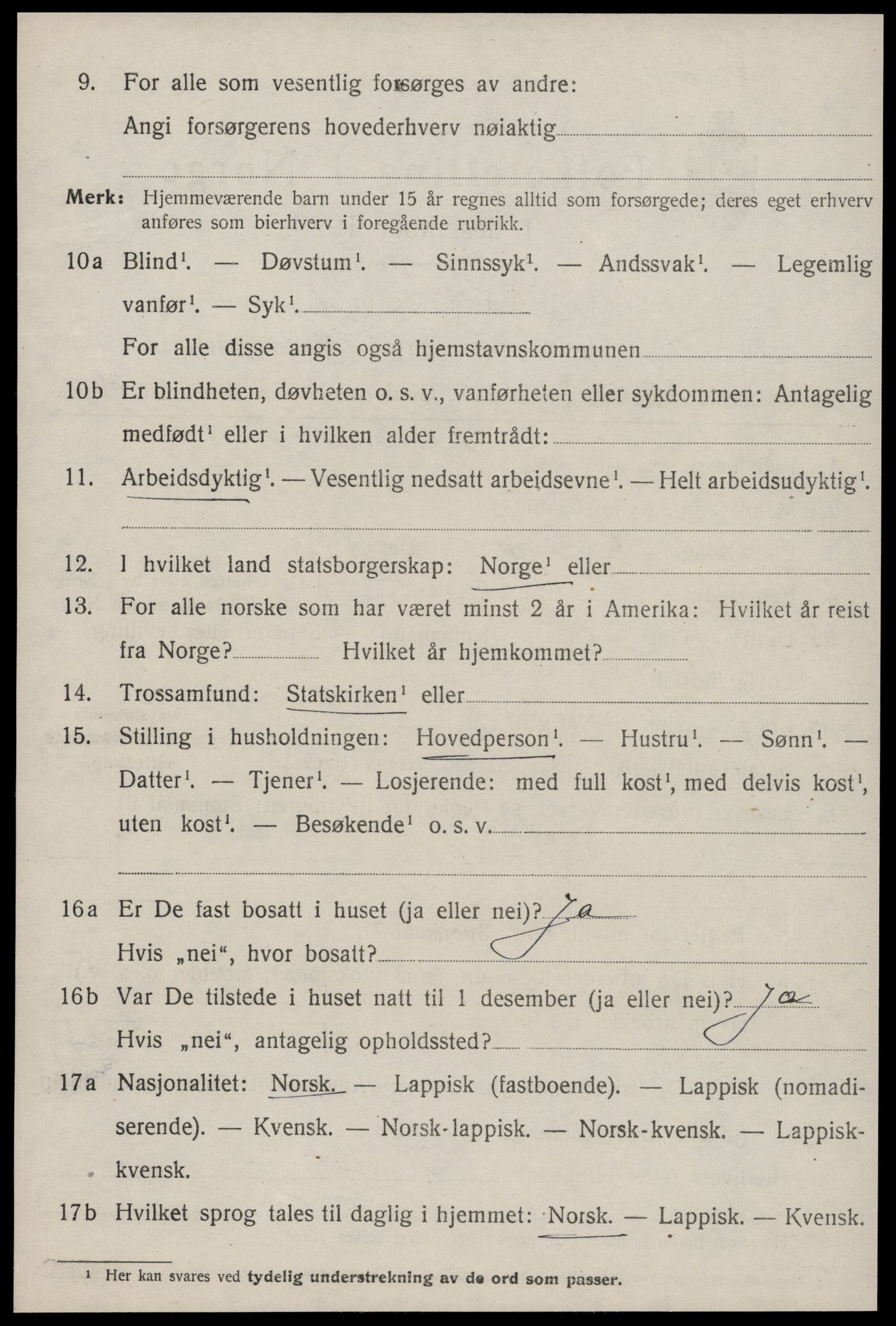 SAT, 1920 census for Ørland, 1920, p. 7866