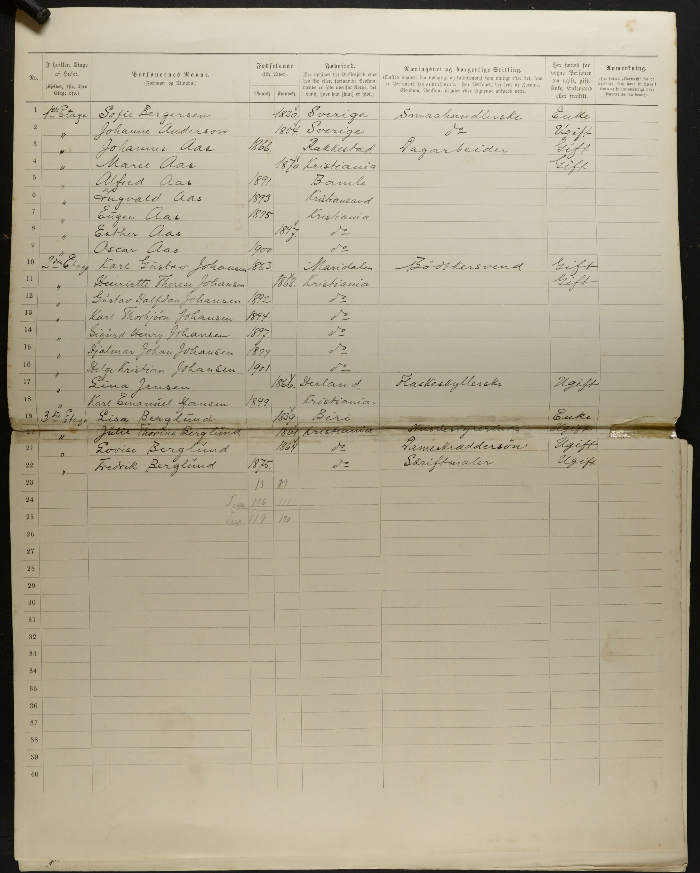 OBA, Municipal Census 1901 for Kristiania, 1901, p. 8503