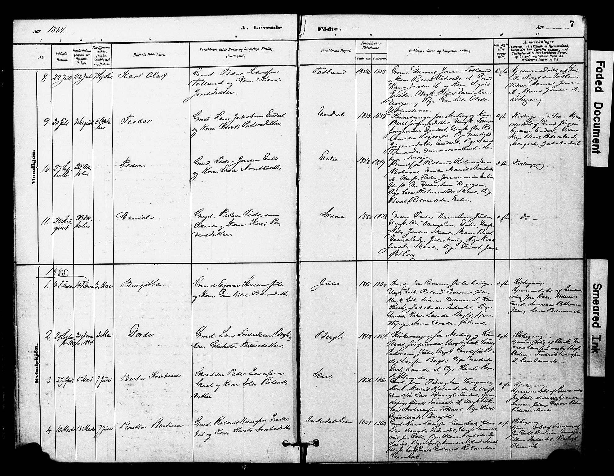 Ministerialprotokoller, klokkerbøker og fødselsregistre - Nord-Trøndelag, AV/SAT-A-1458/757/L0505: Parish register (official) no. 757A01, 1882-1904, p. 7