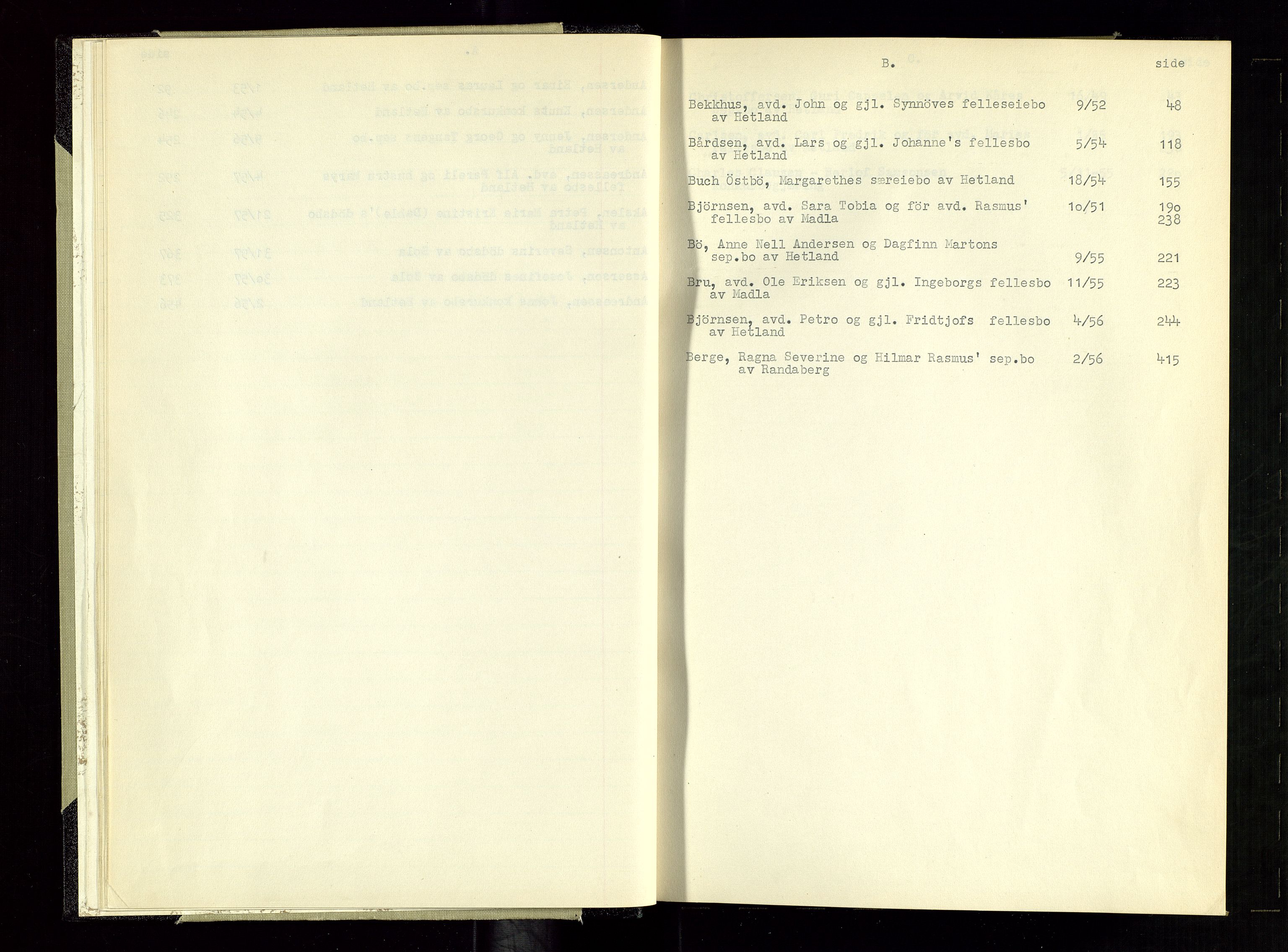 Hafrsfjord sorenskriveri, AV/SAST-A-100313/G/Gb/Gbb/L0001: Utlodningsprotokoller, 1951-1958
