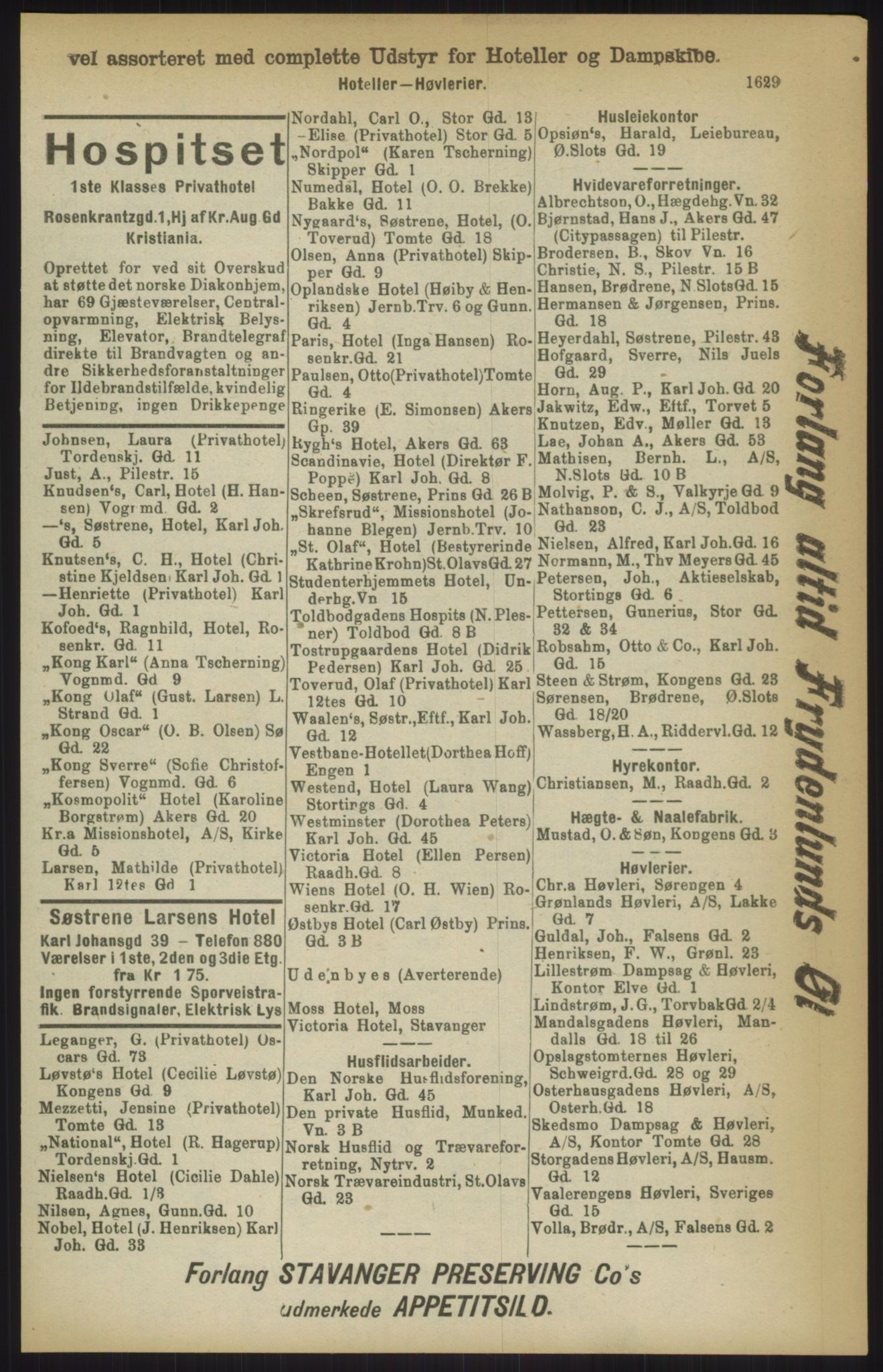 Kristiania/Oslo adressebok, PUBL/-, 1911, p. 1629