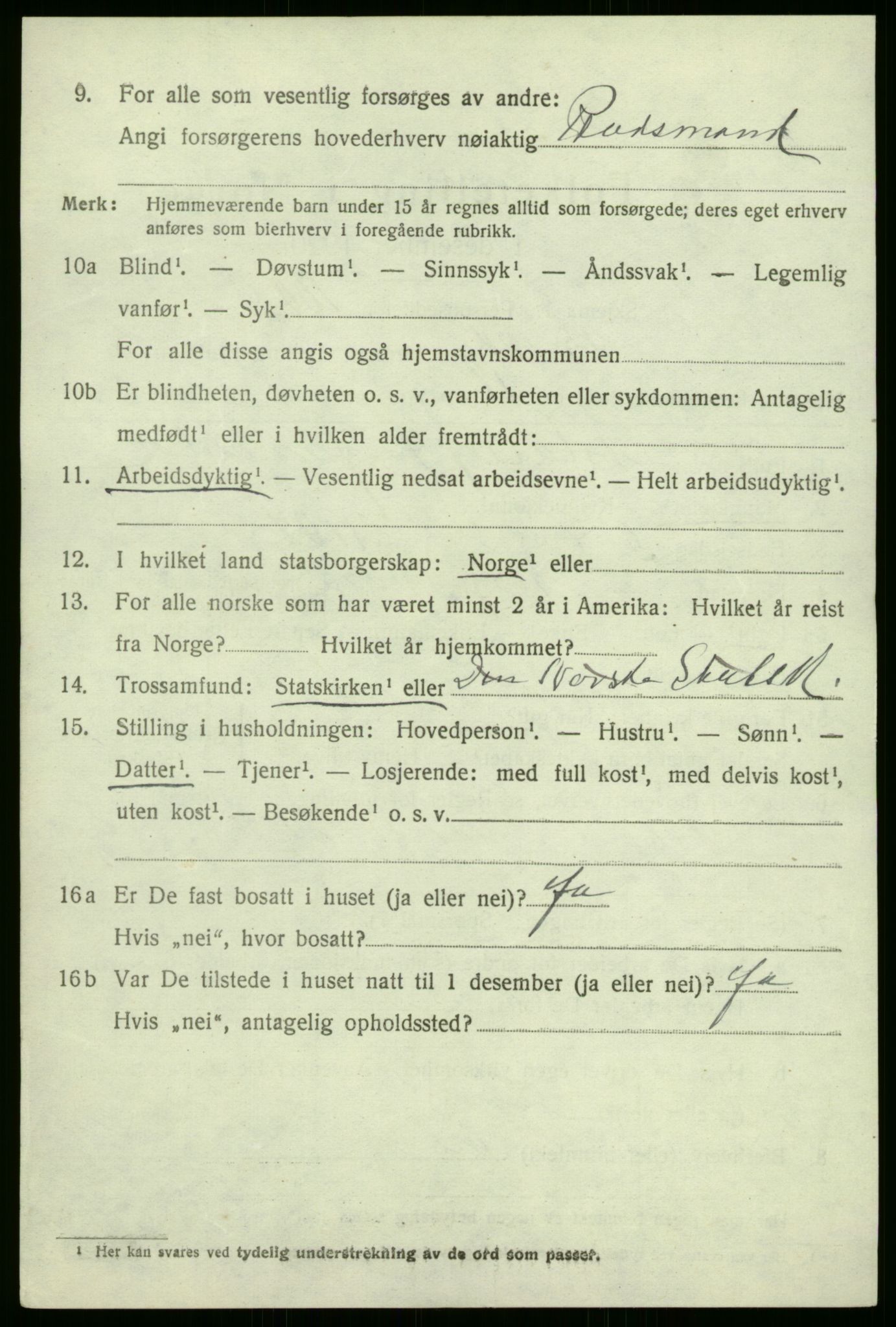 SAB, 1920 census for Brekke, 1920, p. 1259