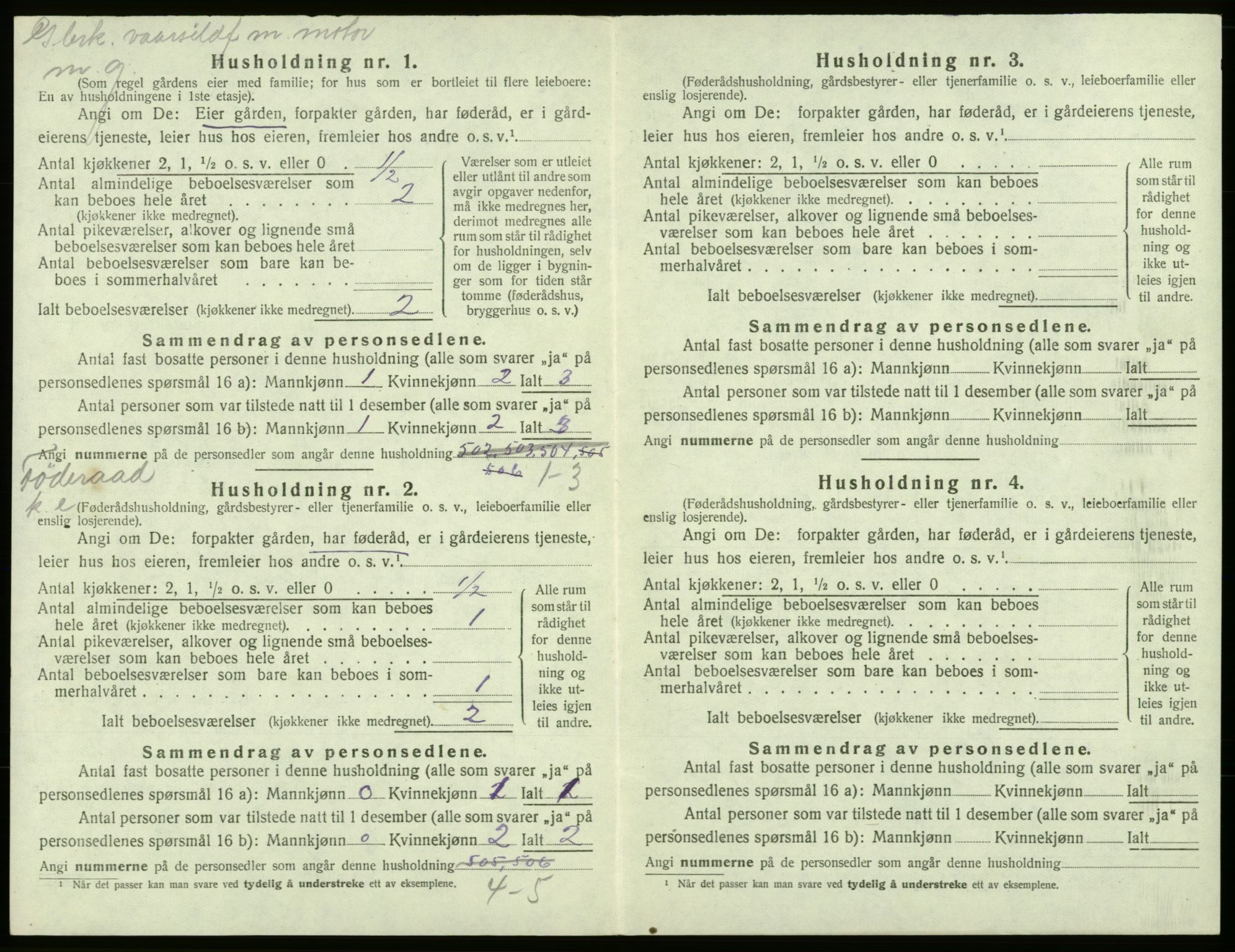 SAB, 1920 census for Bremnes, 1920, p. 769