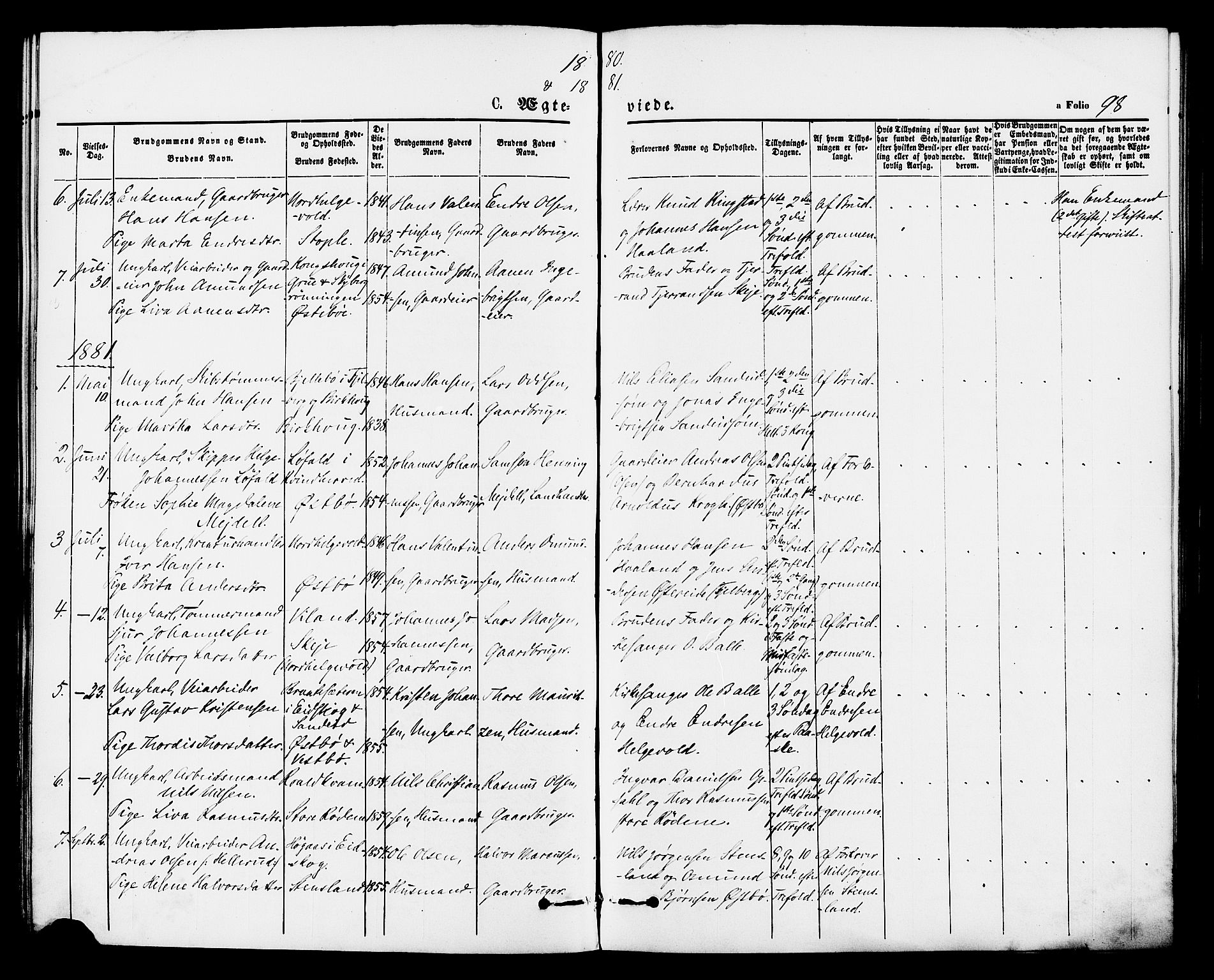 Vikedal sokneprestkontor, AV/SAST-A-101840/01/IV: Parish register (official) no. A 8, 1868-1885, p. 98