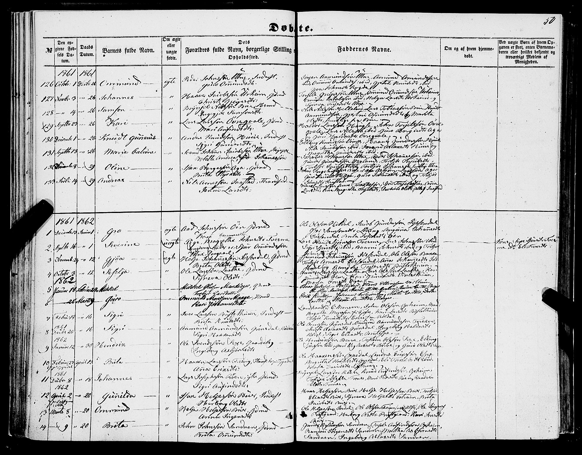 Ullensvang sokneprestembete, SAB/A-78701/H/Haa: Parish register (official) no. A 11, 1854-1866, p. 50