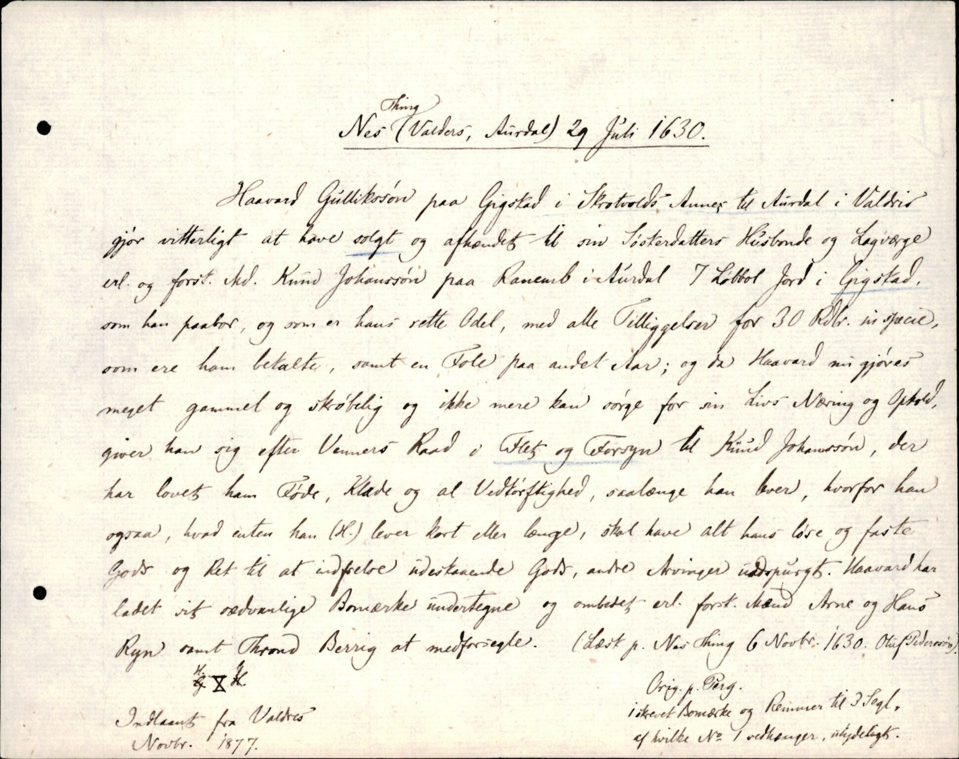 Riksarkivets diplomsamling, AV/RA-EA-5965/F35/F35d/L0003: Innlånte diplomer, seddelregister, 1621-1642, p. 289
