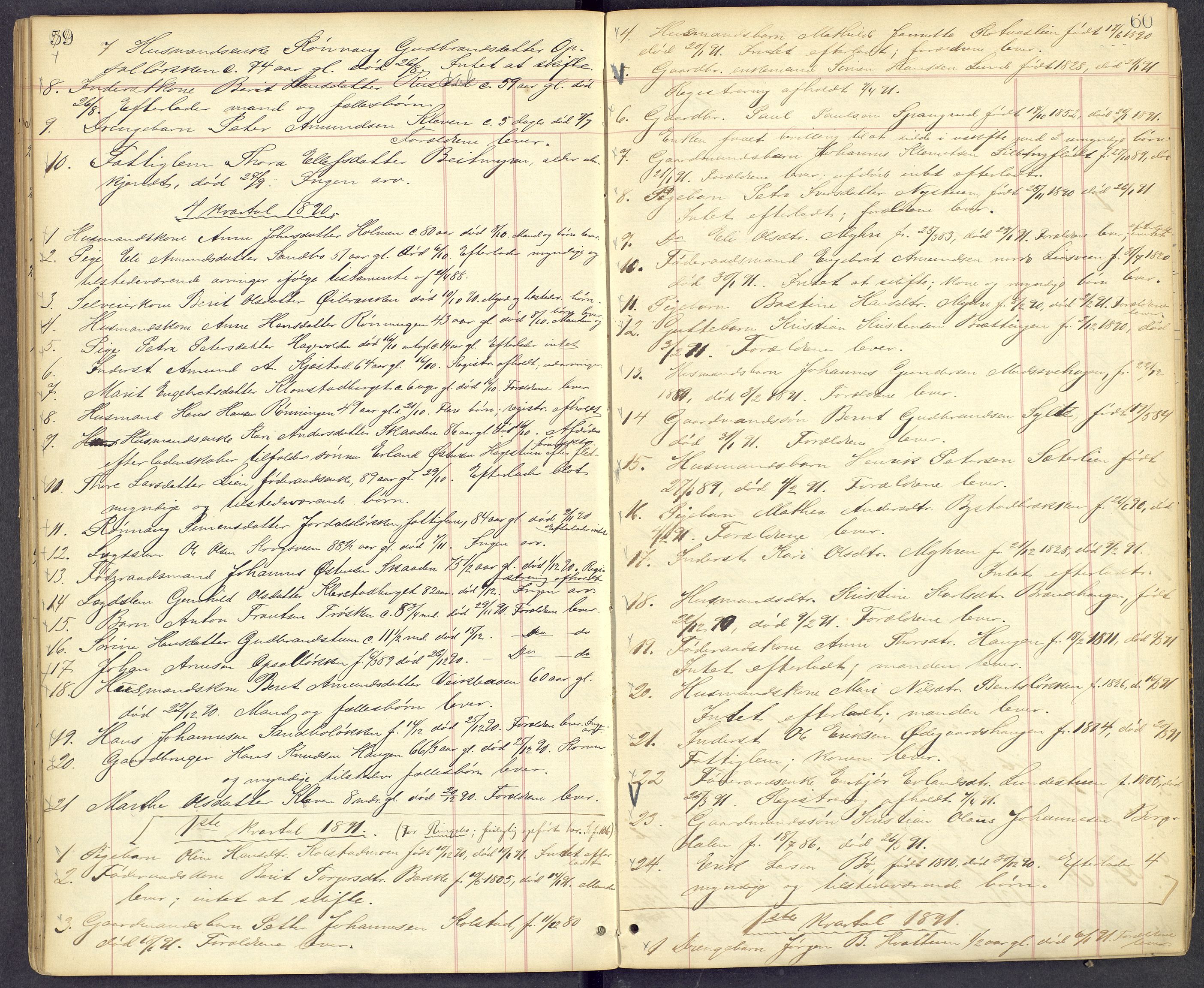 Mellom-Gudbrandsdal sorenskriveri, SAH/TING-038/J/Jf/L0002: Dødsfallsprotokoll, 1885-1900, p. 59-60