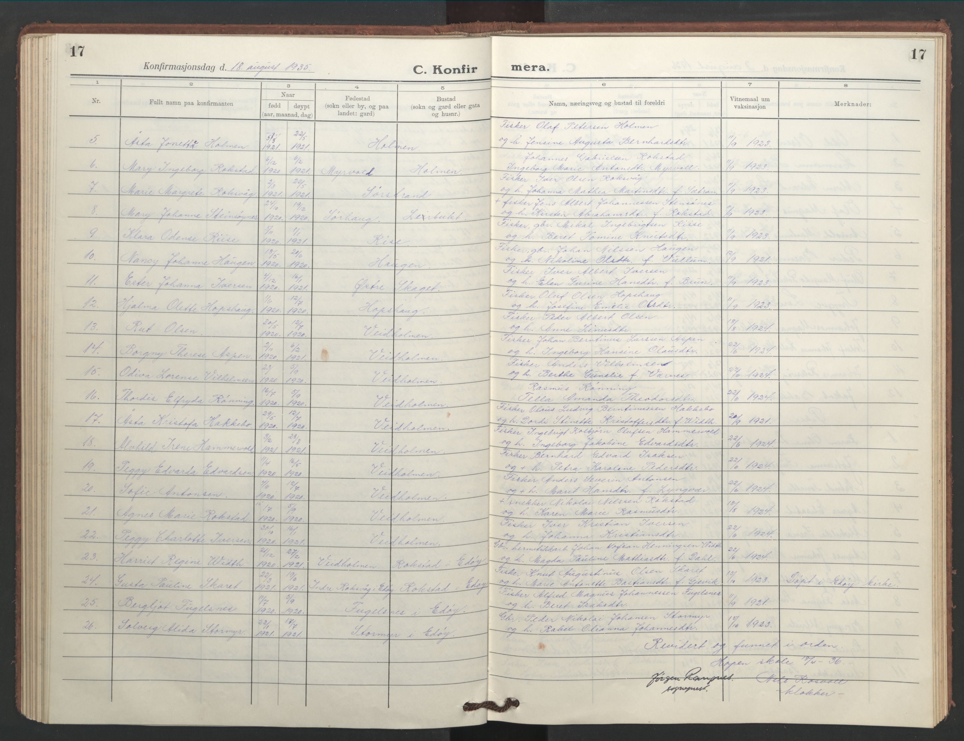 Ministerialprotokoller, klokkerbøker og fødselsregistre - Møre og Romsdal, AV/SAT-A-1454/583/L0957: Parish register (copy) no. 583C02, 1926-1947, p. 17