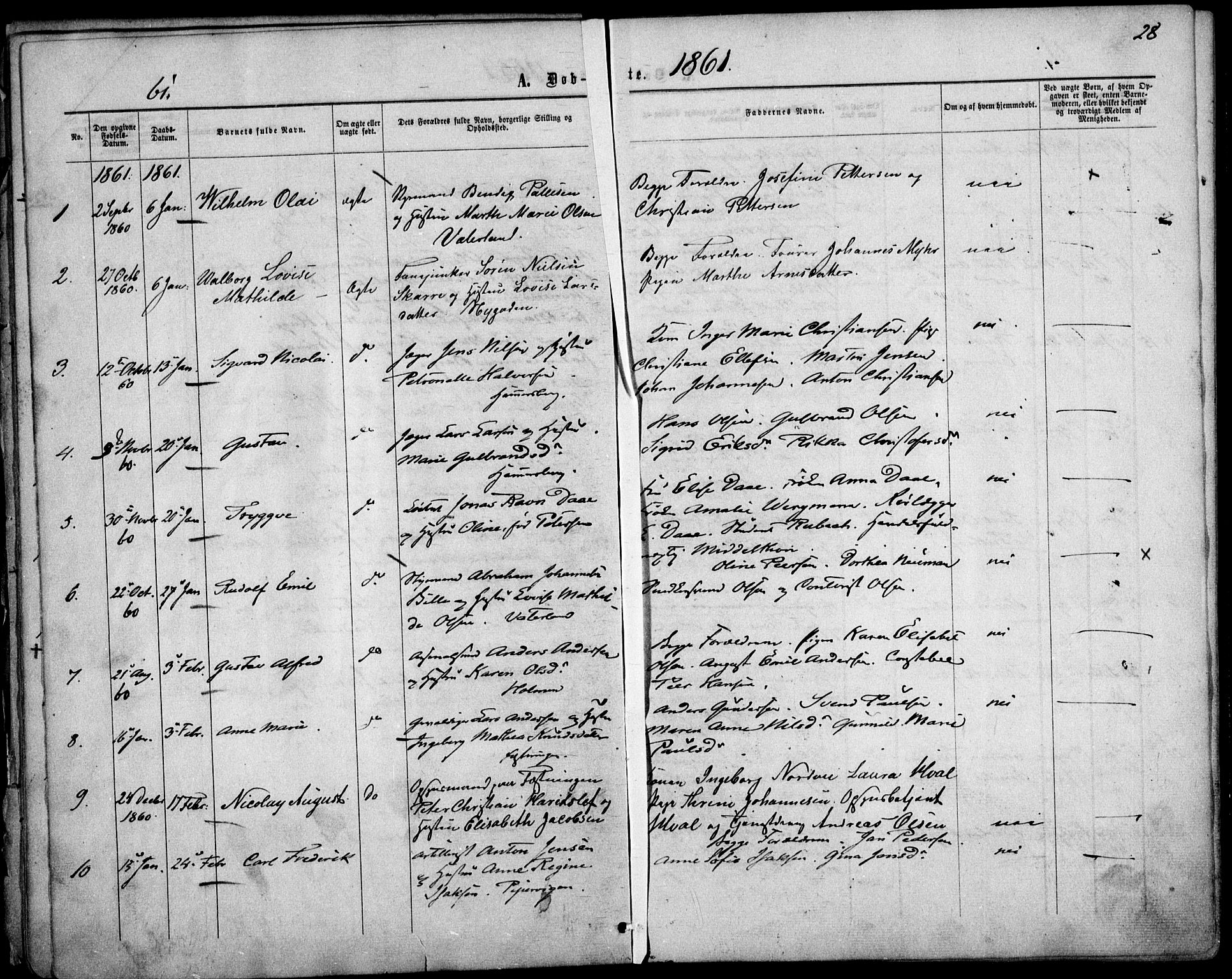 Garnisonsmenigheten Kirkebøker, SAO/A-10846/F/Fa/L0010: Parish register (official) no. 10, 1859-1869, p. 28