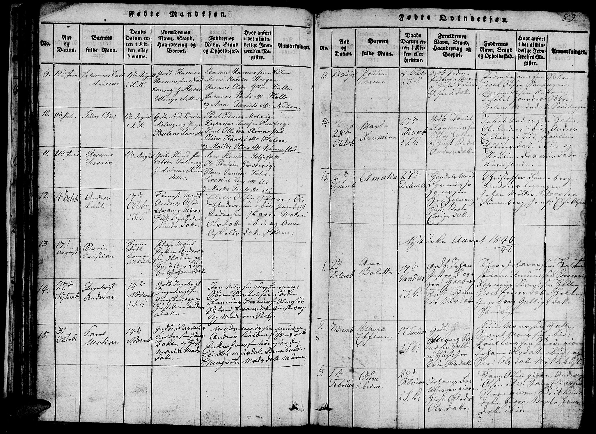 Ministerialprotokoller, klokkerbøker og fødselsregistre - Møre og Romsdal, SAT/A-1454/503/L0046: Parish register (copy) no. 503C01, 1816-1842, p. 89
