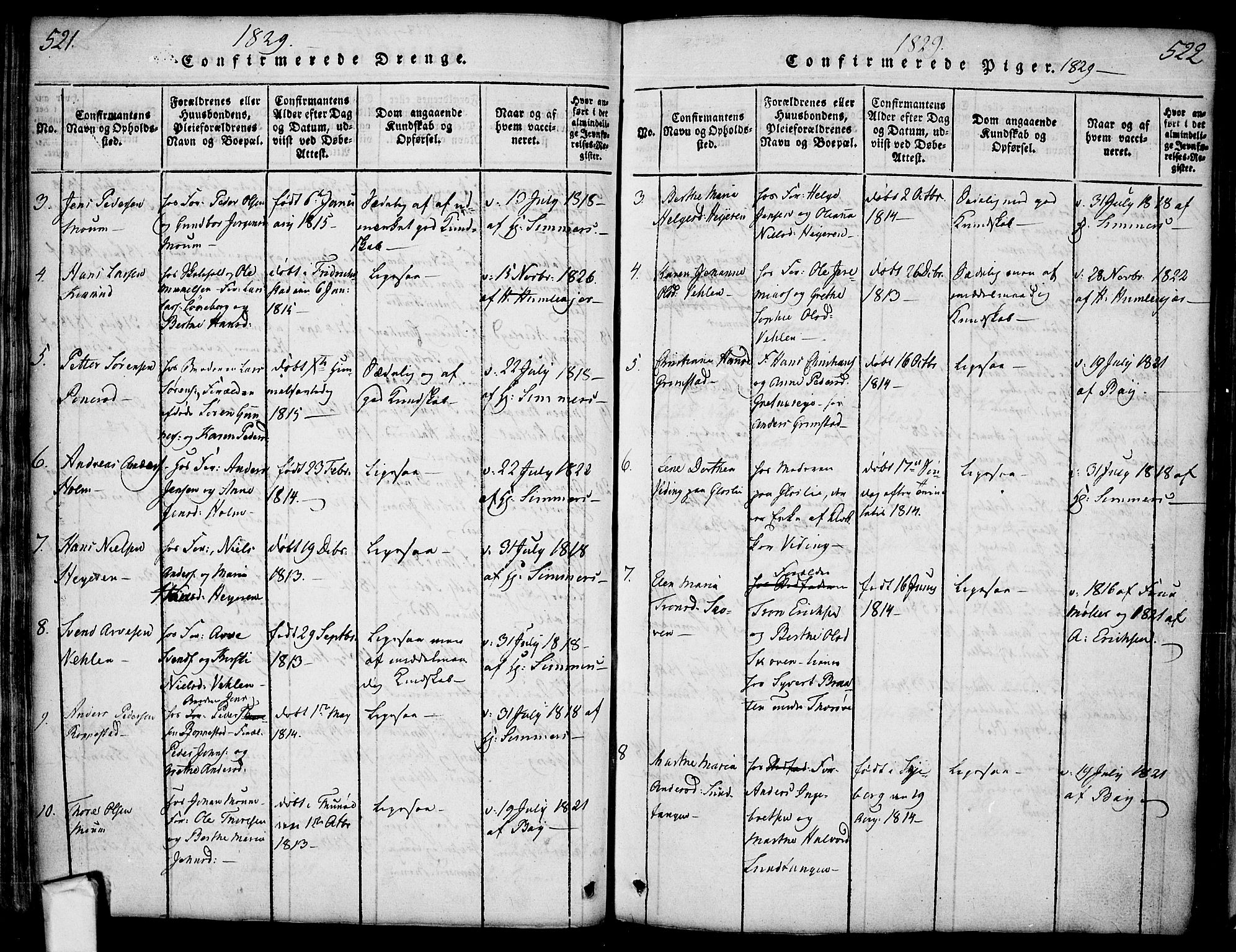 Borge prestekontor Kirkebøker, AV/SAO-A-10903/F/Fa/L0003: Parish register (official) no. I 3, 1815-1836, p. 521-522