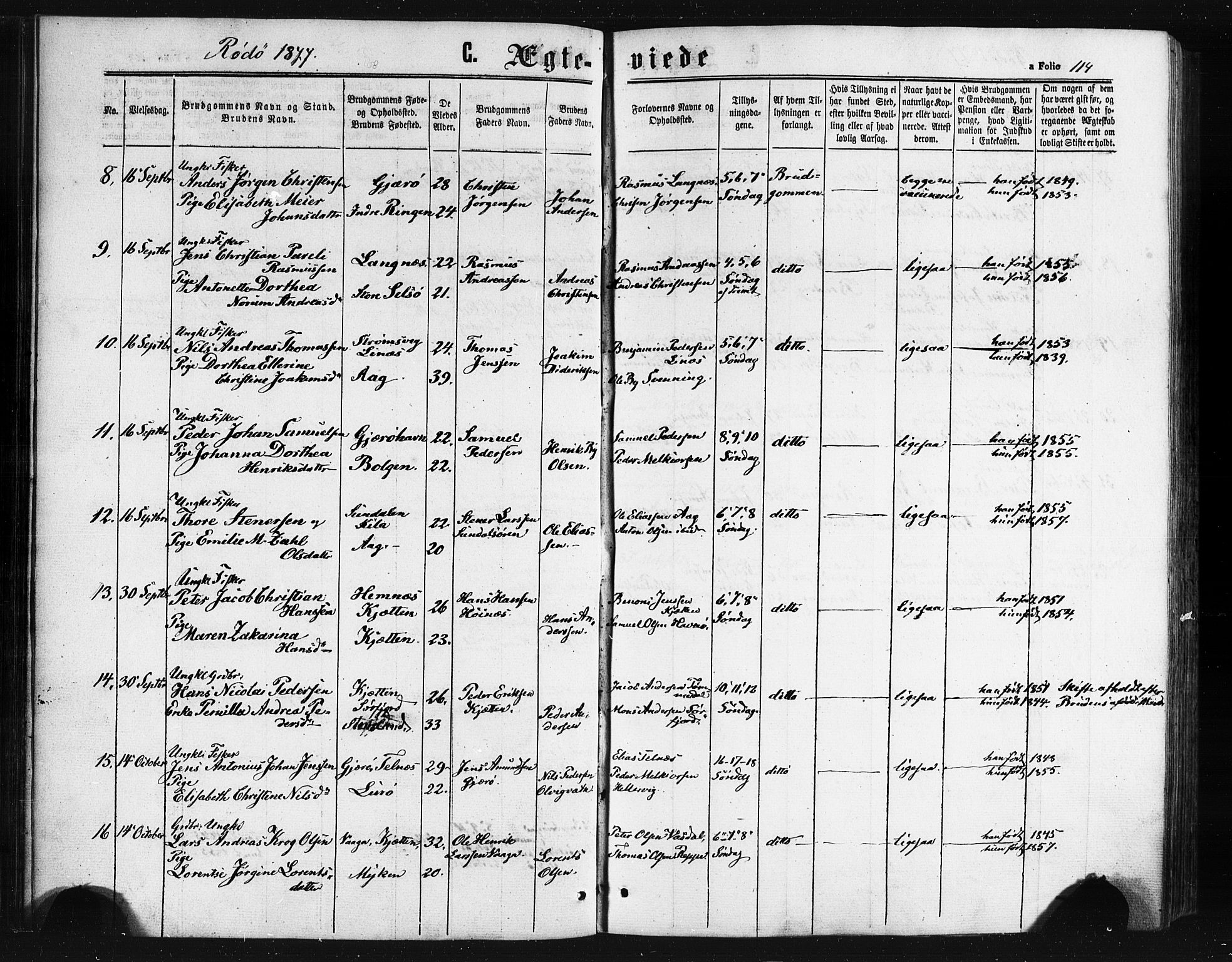 Ministerialprotokoller, klokkerbøker og fødselsregistre - Nordland, AV/SAT-A-1459/841/L0607: Parish register (official) no. 841A11 /1, 1863-1877, p. 114