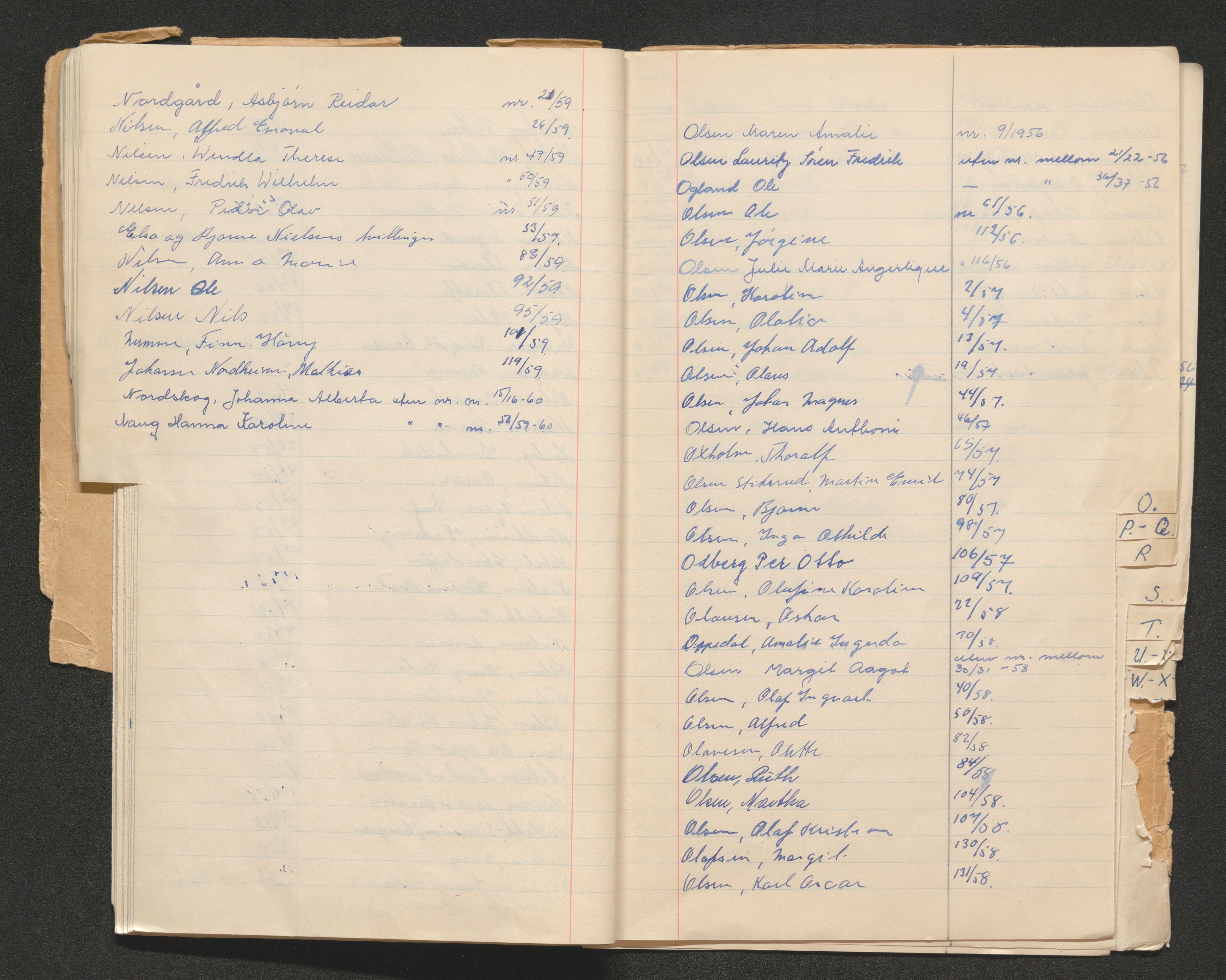 Larvik sorenskriveri, AV/SAKO-A-83/H/Ha/L0016: Register , 1956-1969
