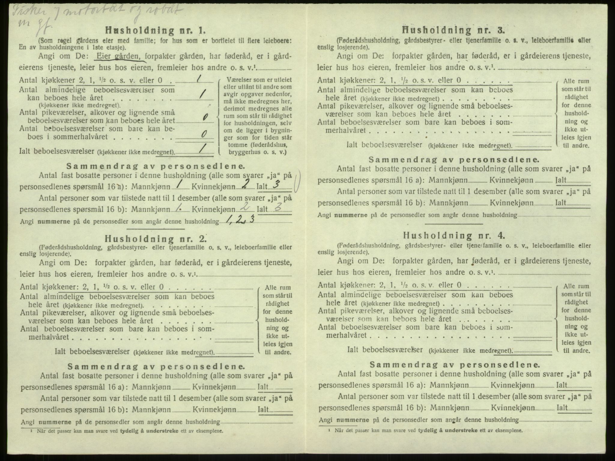 SAB, 1920 census for Austrheim, 1920, p. 229