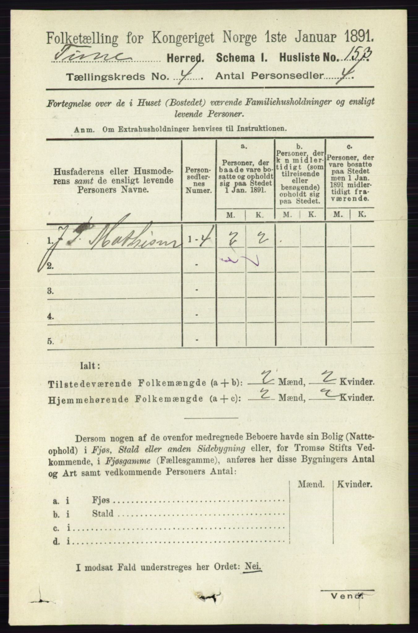 RA, 1891 census for 0130 Tune, 1891, p. 2194