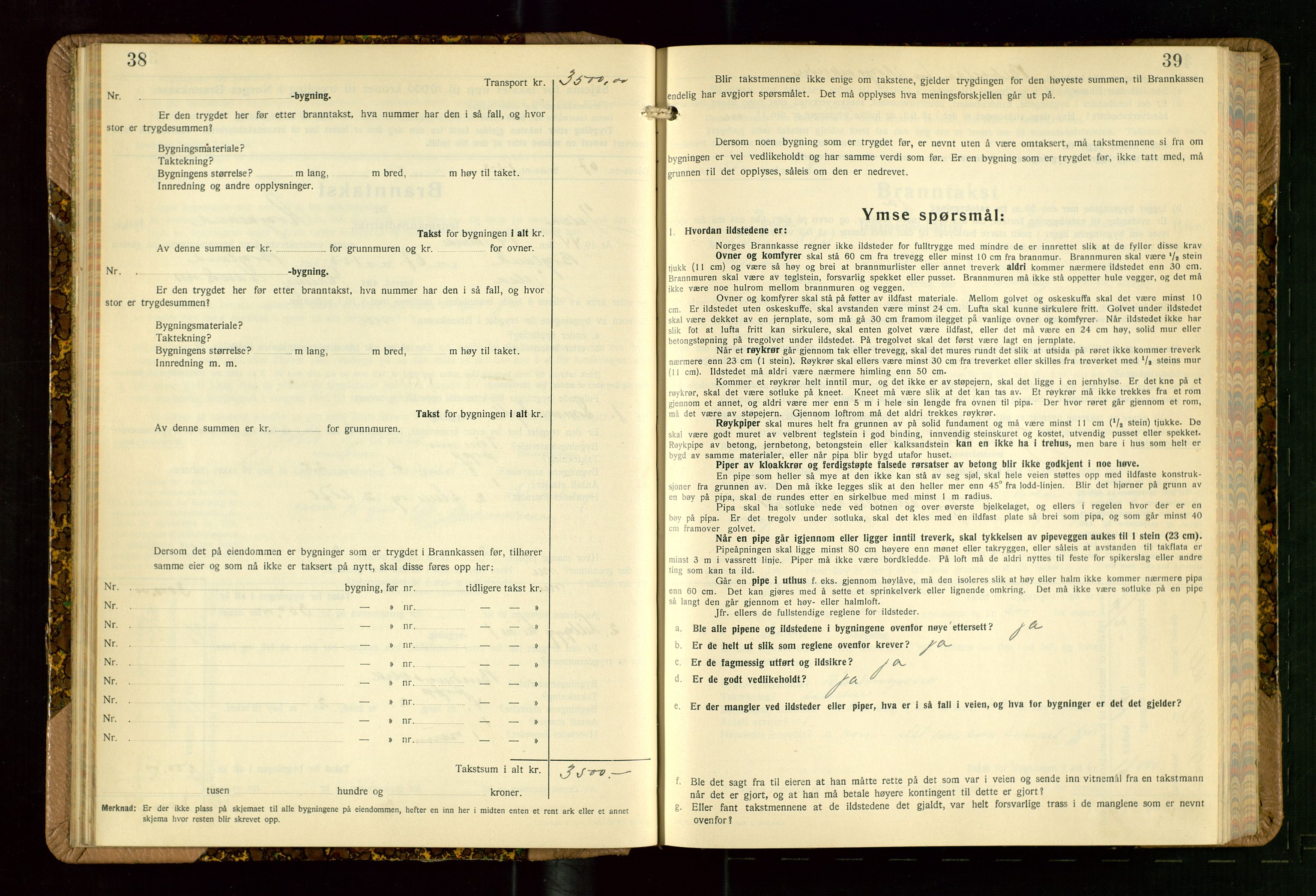 Jelsa lensmannskontor, AV/SAST-A-100360/Gob/L0003: "Branntakstprotokoll", 1942-1955, p. 38-39