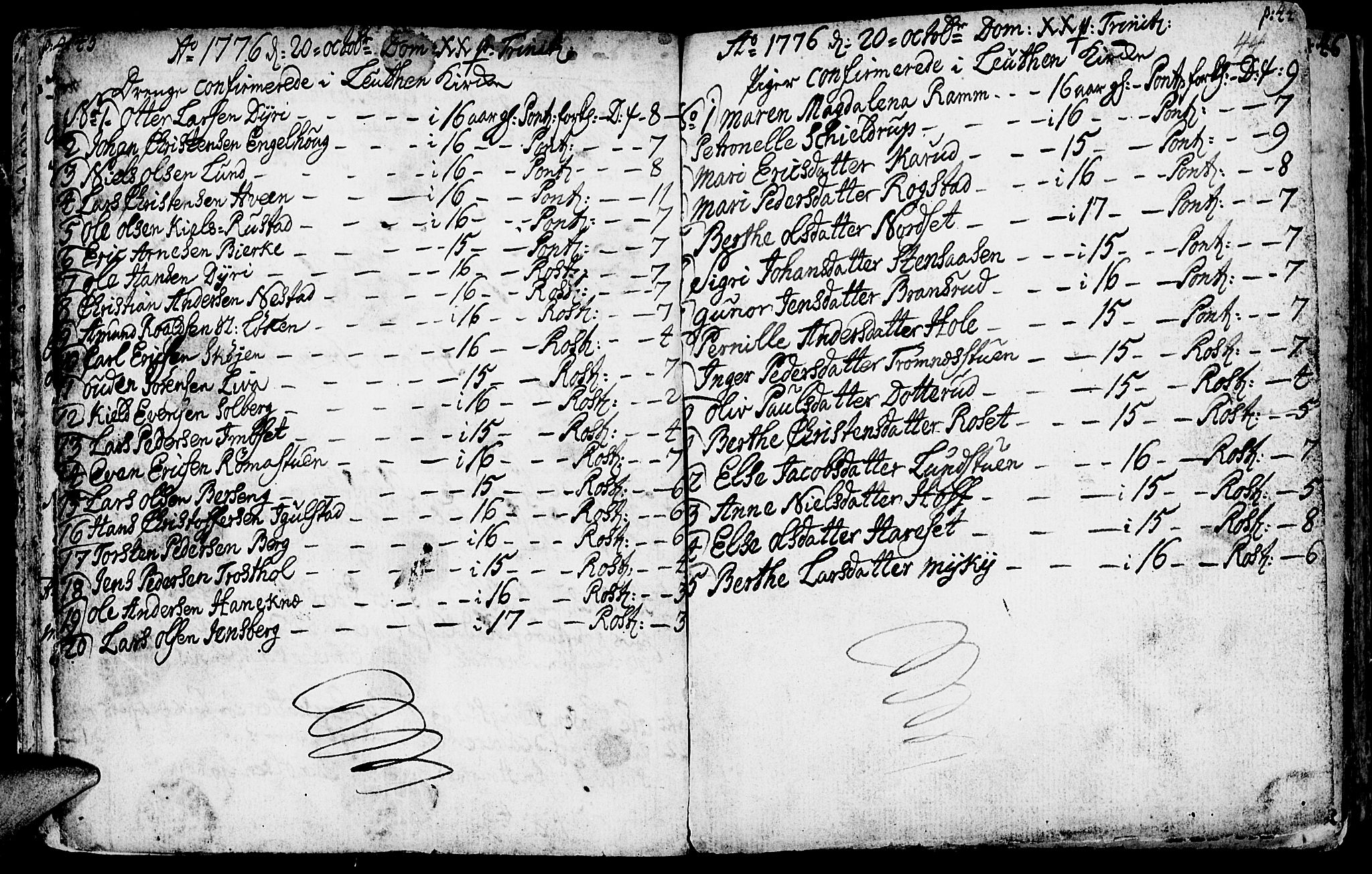 Løten prestekontor, SAH/PREST-022/K/Ka/L0003: Parish register (official) no. 3, 1773-1800, p. 43-44