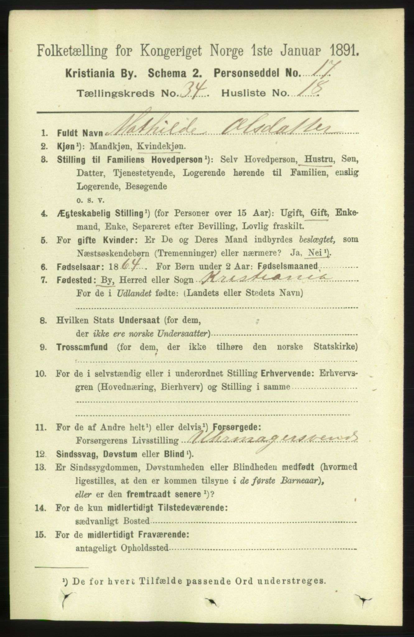 RA, 1891 census for 0301 Kristiania, 1891, p. 18866