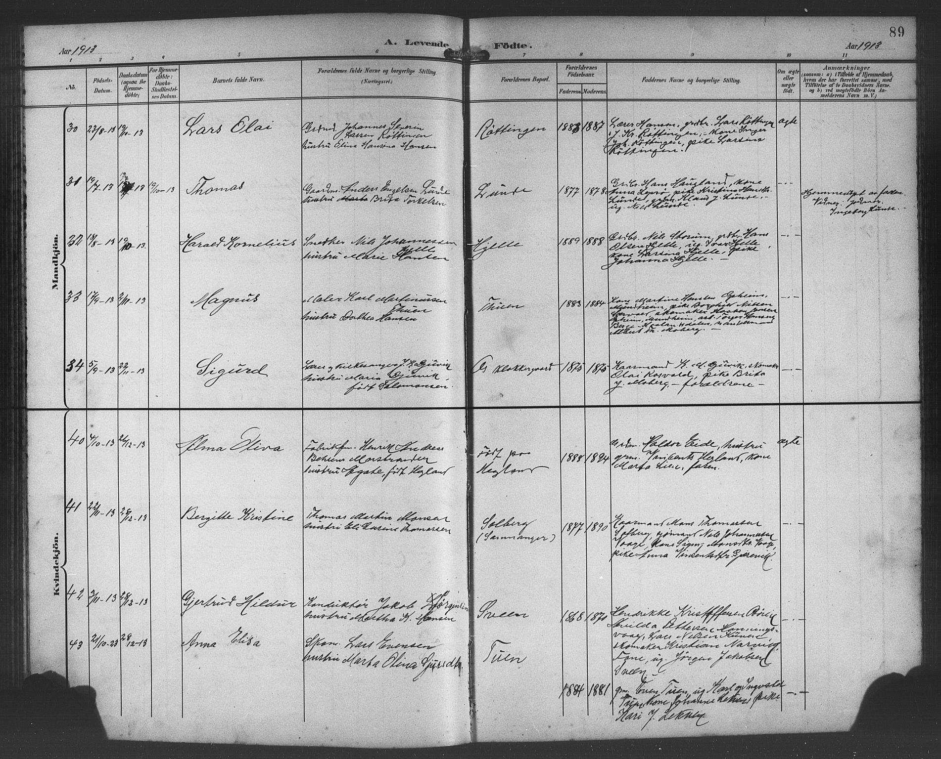Os sokneprestembete, SAB/A-99929: Parish register (copy) no. A 3, 1897-1913, p. 89