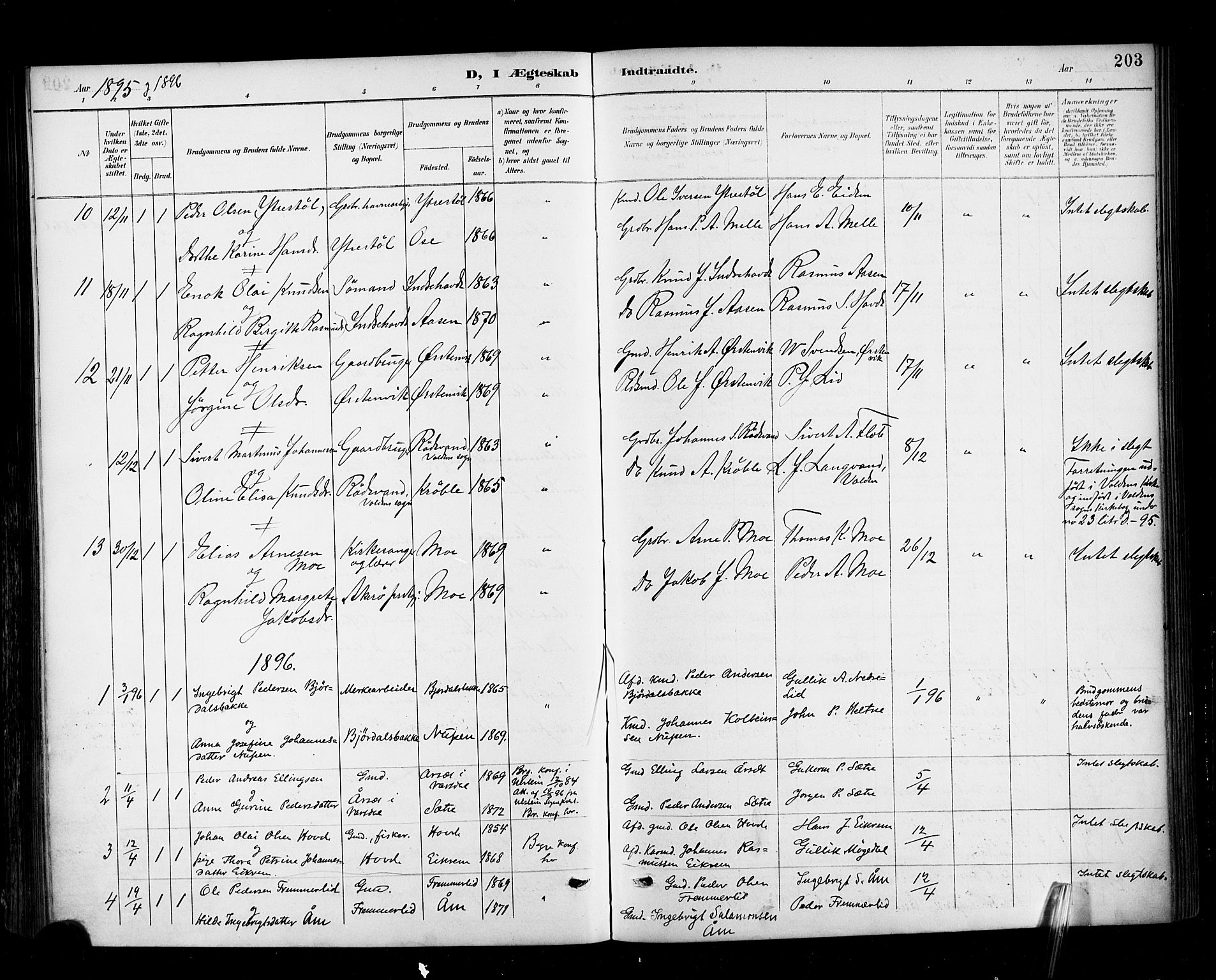 Ministerialprotokoller, klokkerbøker og fødselsregistre - Møre og Romsdal, AV/SAT-A-1454/513/L0177: Parish register (official) no. 513A04, 1890-1906, p. 203