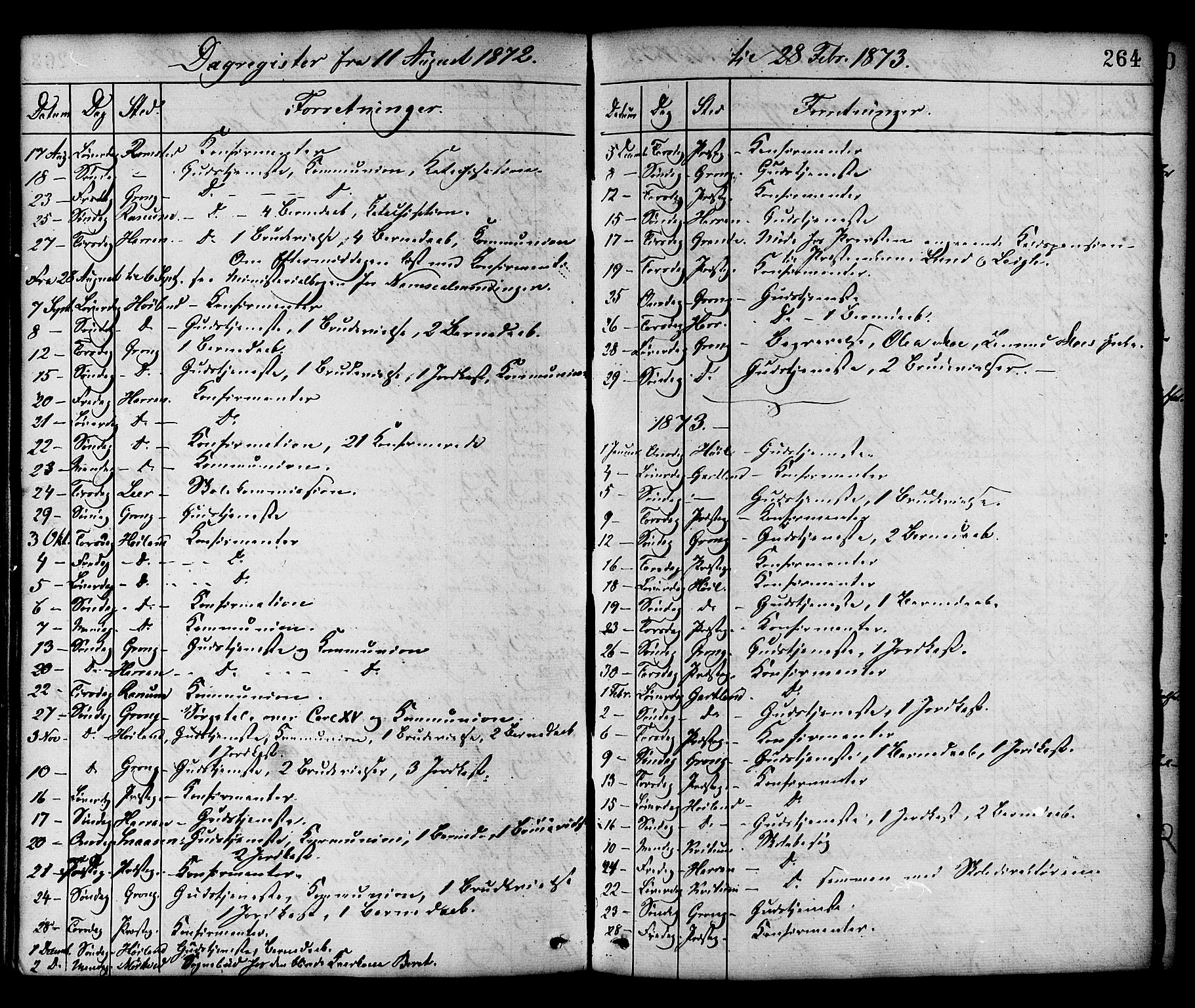 Ministerialprotokoller, klokkerbøker og fødselsregistre - Nord-Trøndelag, SAT/A-1458/758/L0516: Parish register (official) no. 758A03 /1, 1869-1879, p. 264