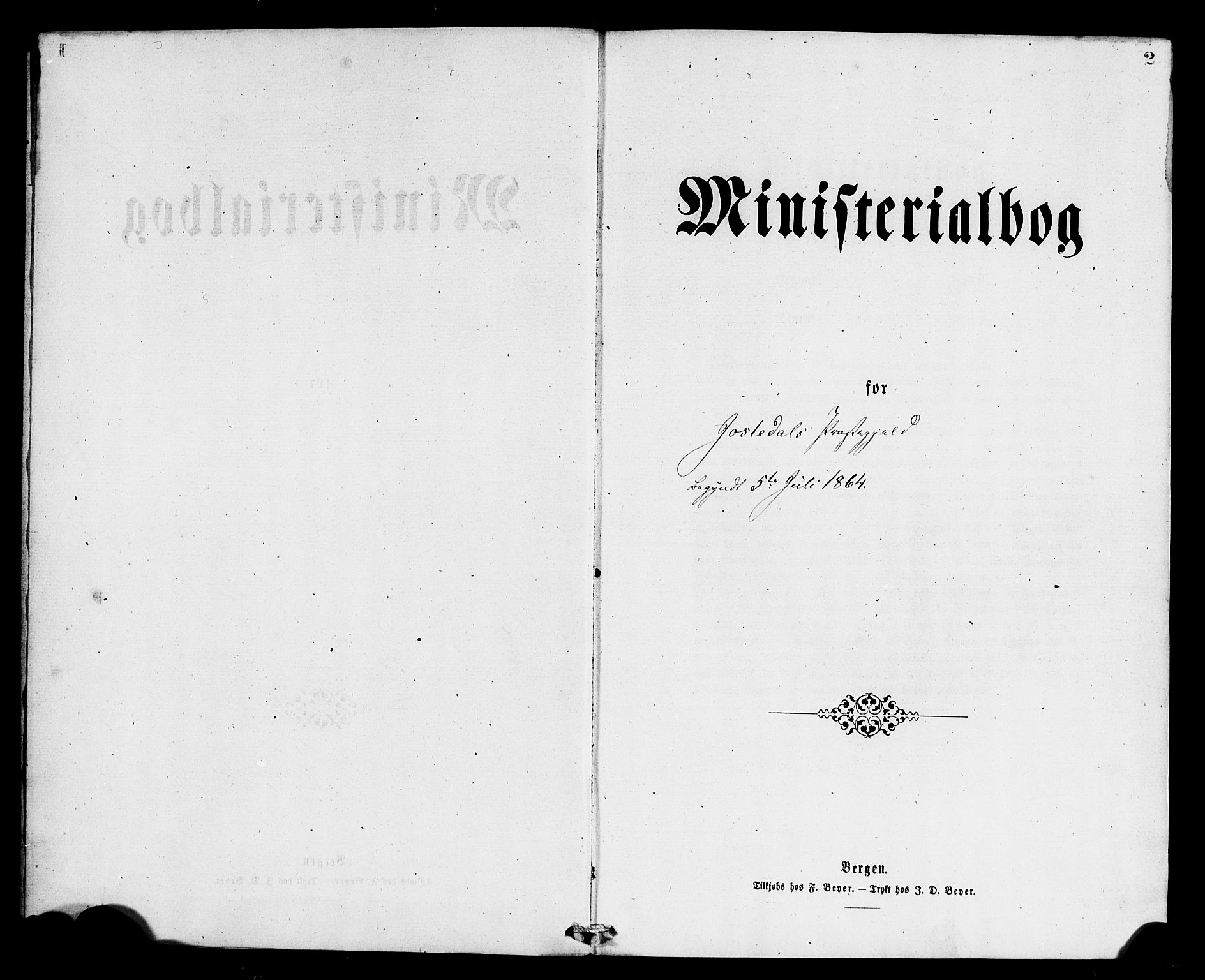 Jostedal sokneprestembete, SAB/A-80601/H/Haa/Haaa/L0008: Parish register (official) no. A 8, 1864-1886, p. 2