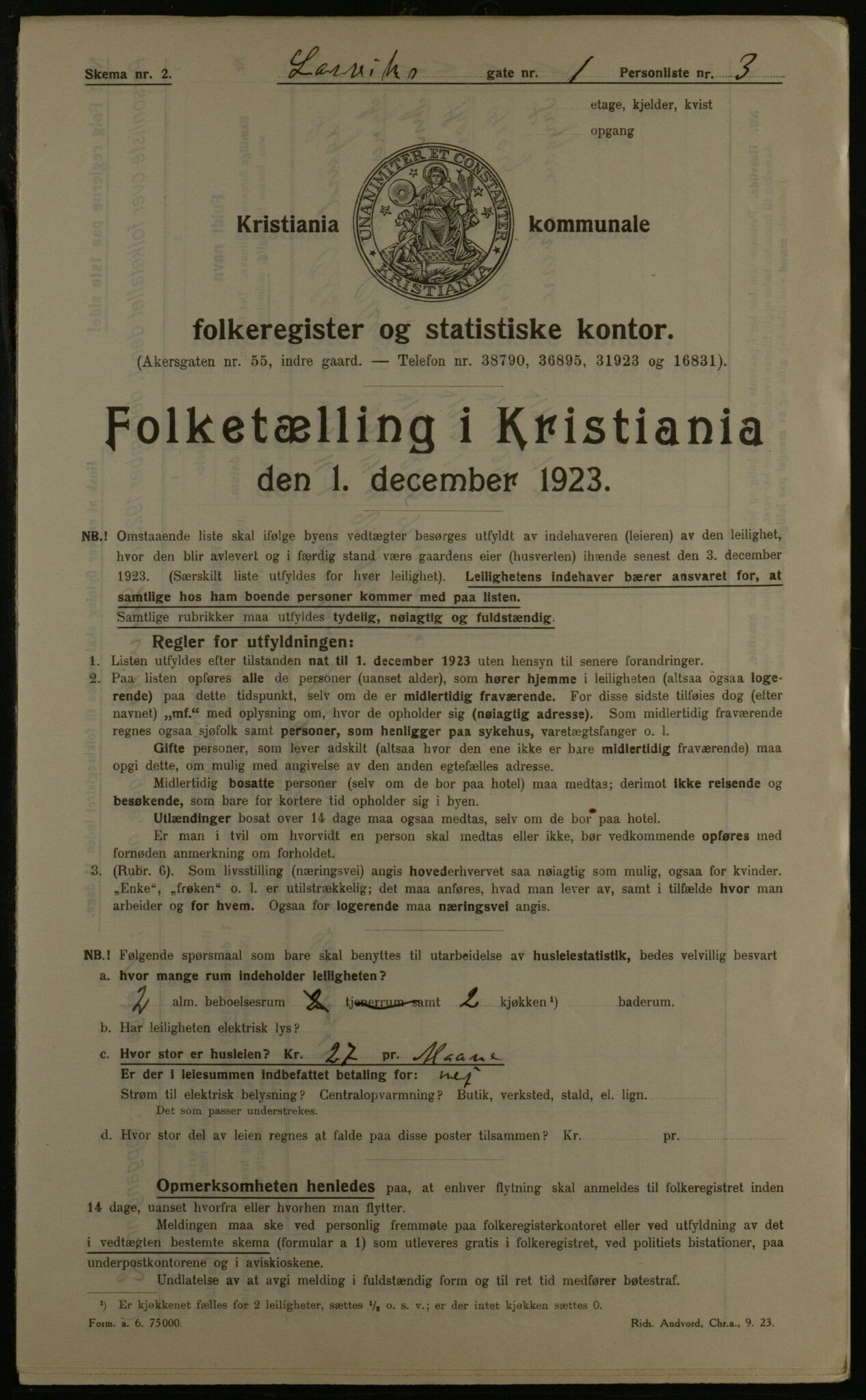 OBA, Municipal Census 1923 for Kristiania, 1923, p. 63344