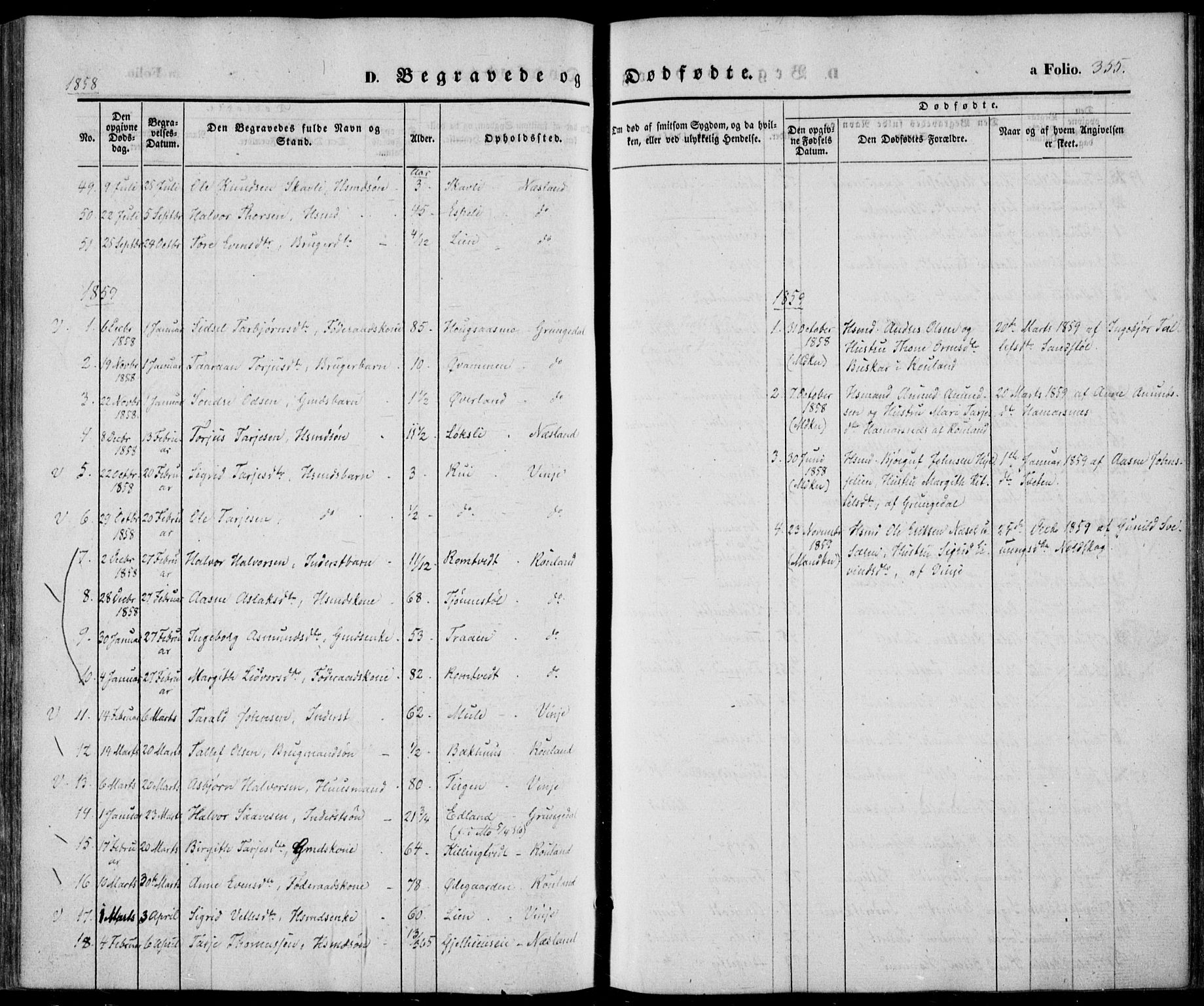 Vinje kirkebøker, SAKO/A-312/F/Fa/L0004: Parish register (official) no. I 4, 1843-1869, p. 355
