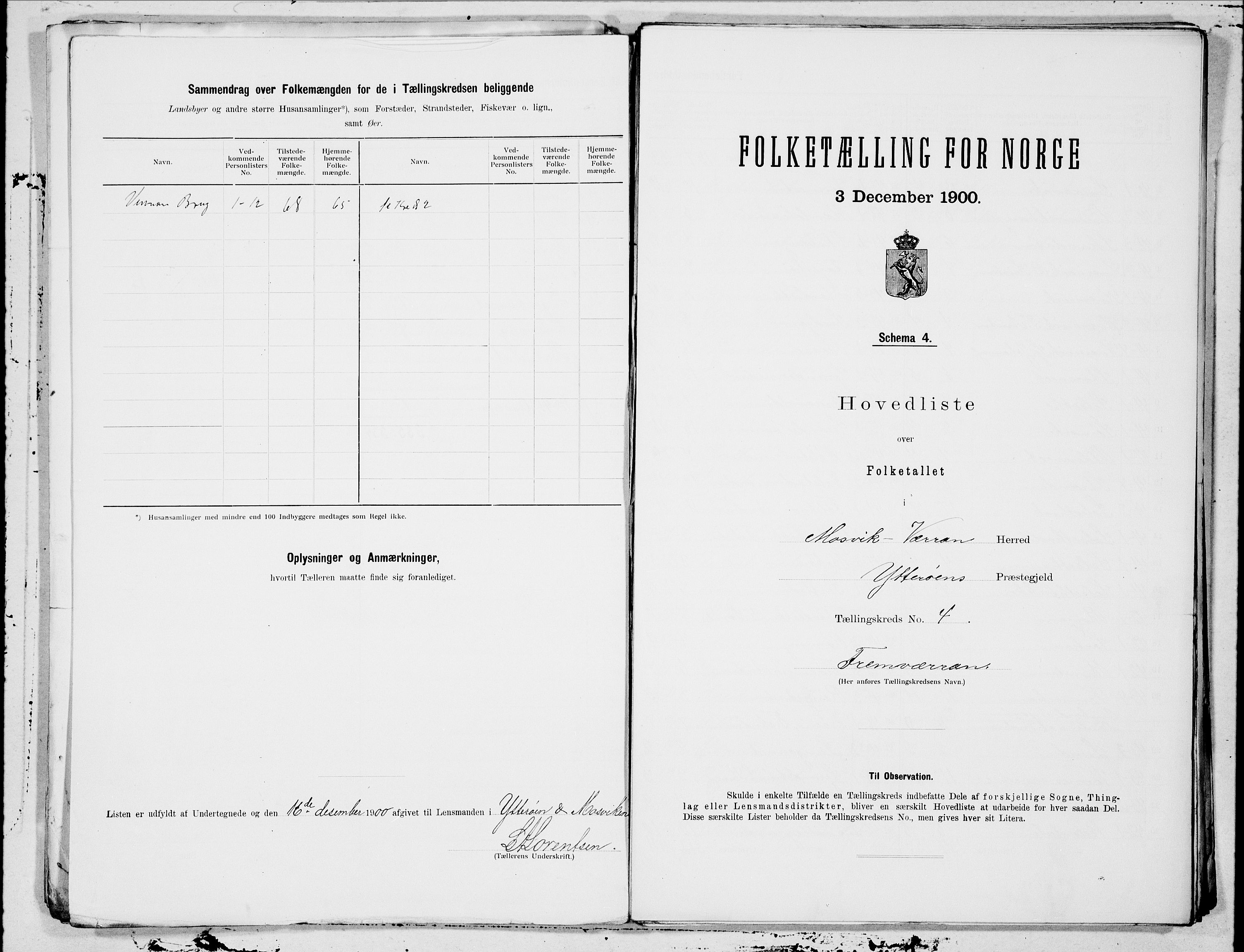 SAT, 1900 census for Mosvik og Verran, 1900, p. 8