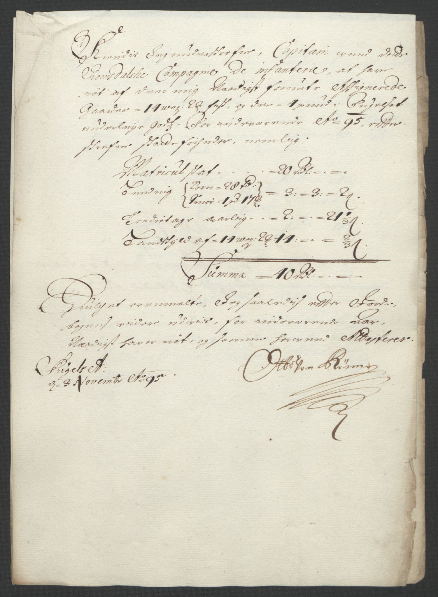 Rentekammeret inntil 1814, Reviderte regnskaper, Fogderegnskap, RA/EA-4092/R55/L3652: Fogderegnskap Romsdal, 1695-1696, p. 135