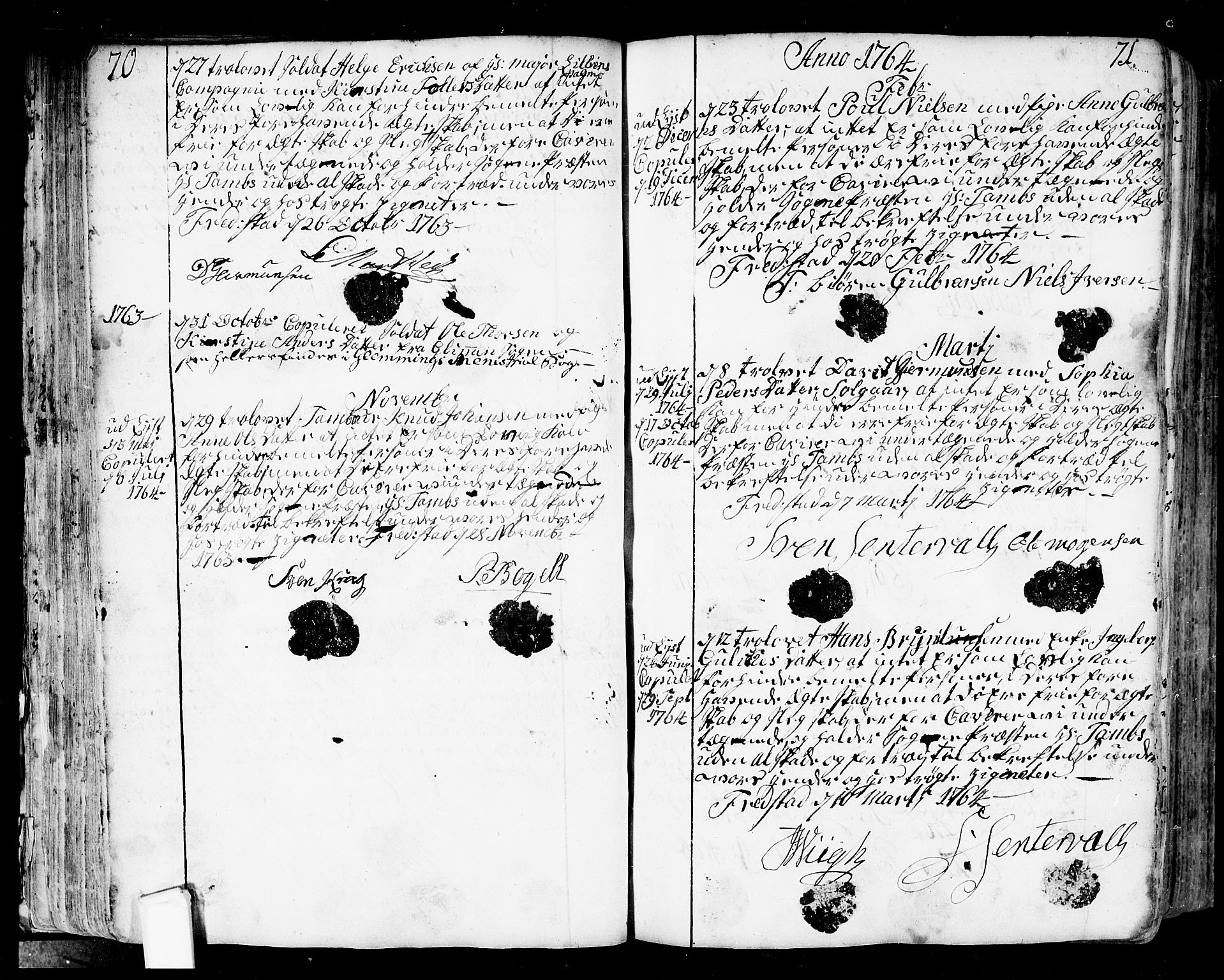 Fredrikstad prestekontor Kirkebøker, AV/SAO-A-11082/F/Fa/L0002: Parish register (official) no. 2, 1750-1804, p. 70-71