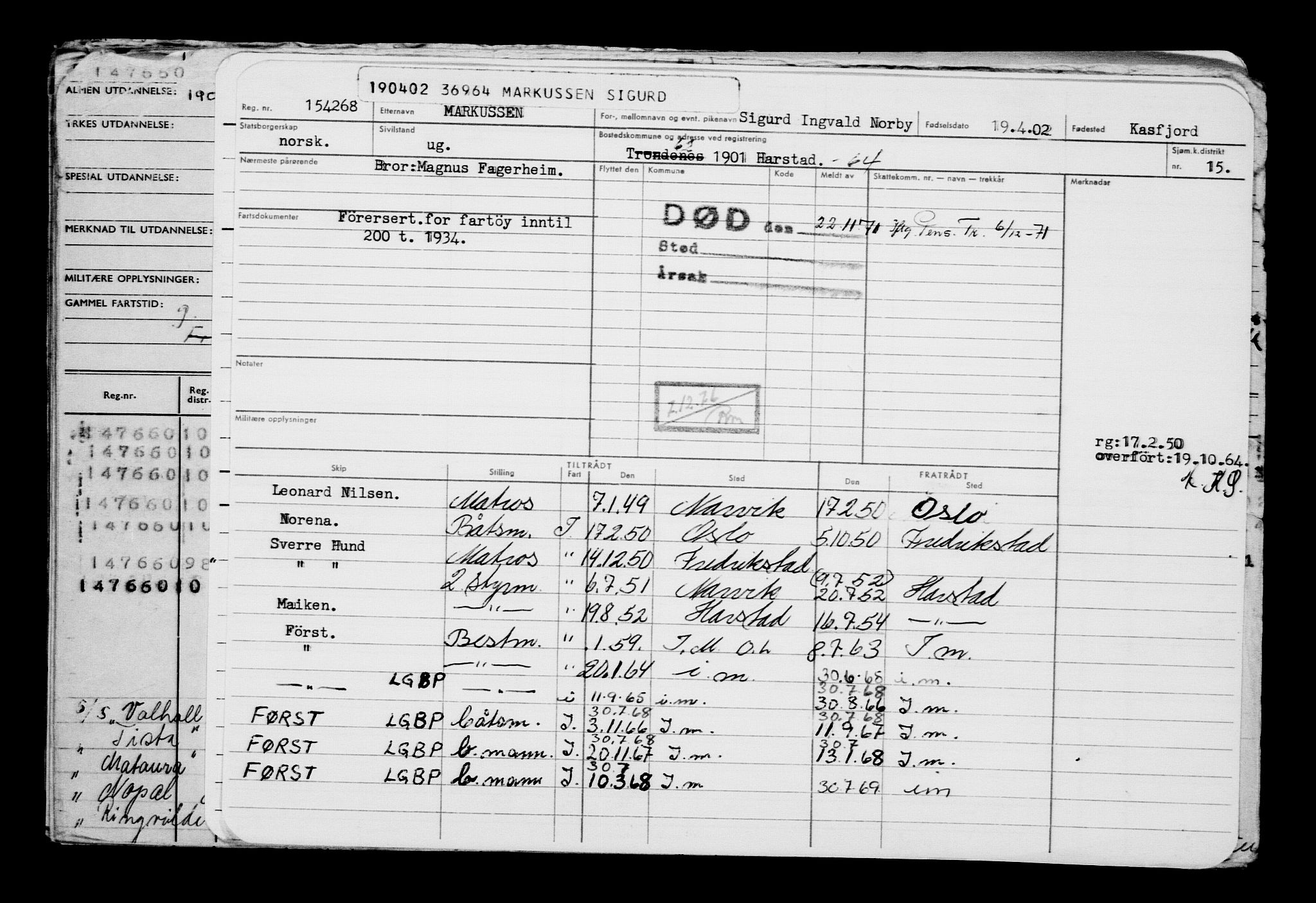 Direktoratet for sjømenn, AV/RA-S-3545/G/Gb/L0044: Hovedkort, 1902, p. 201