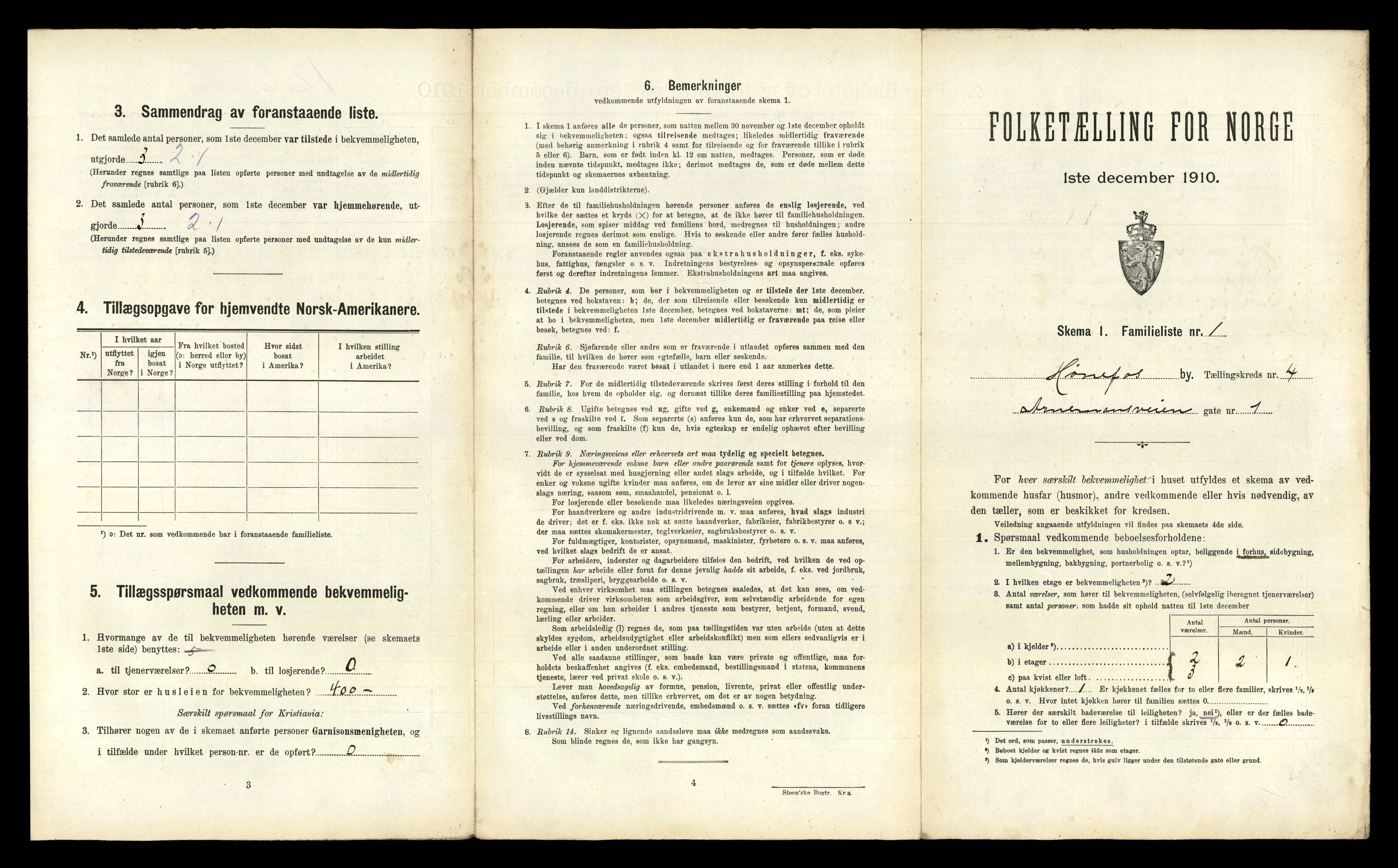 RA, 1910 census for Hønefoss, 1910, p. 739