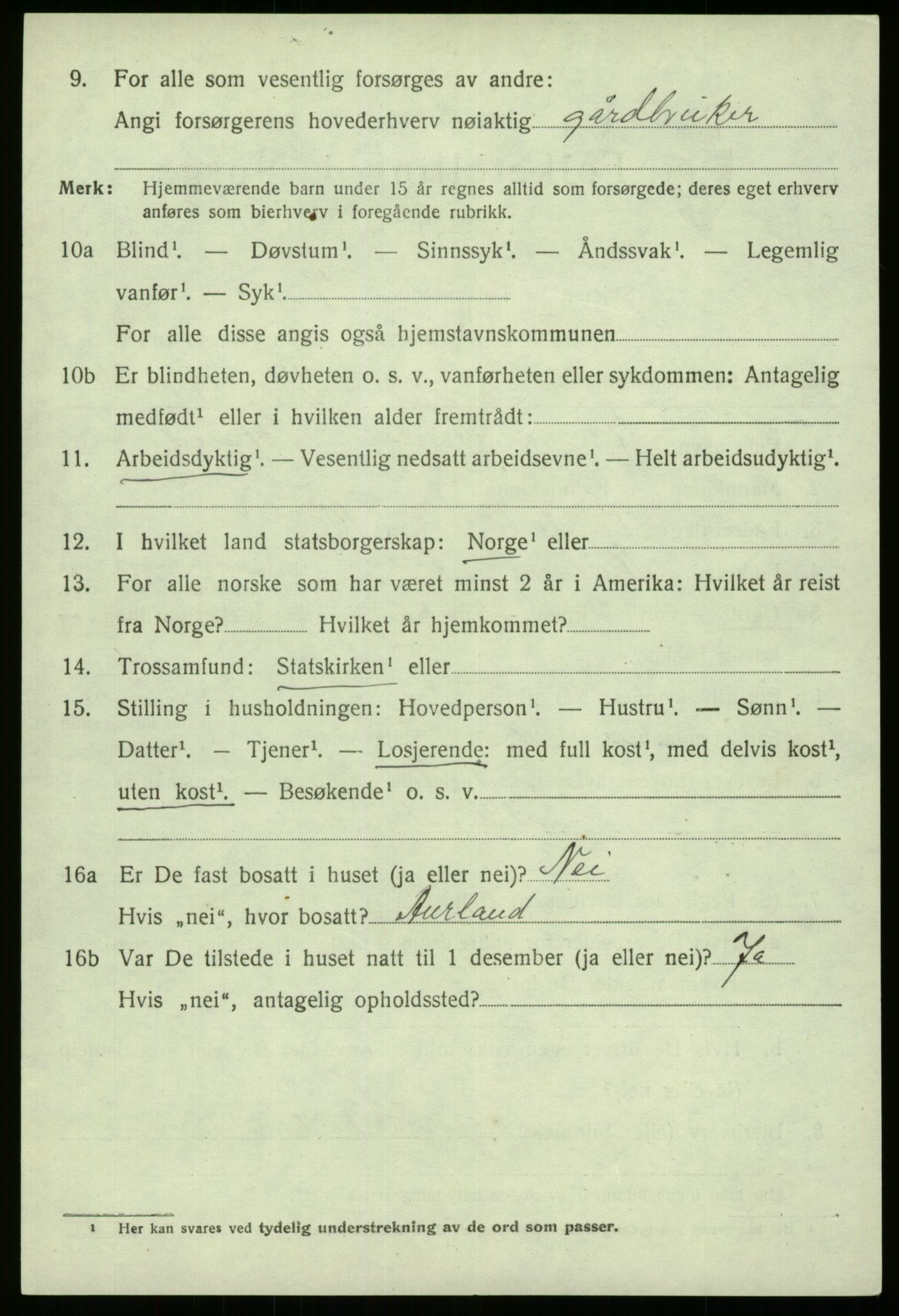 SAB, 1920 census for Eid, 1920, p. 6873