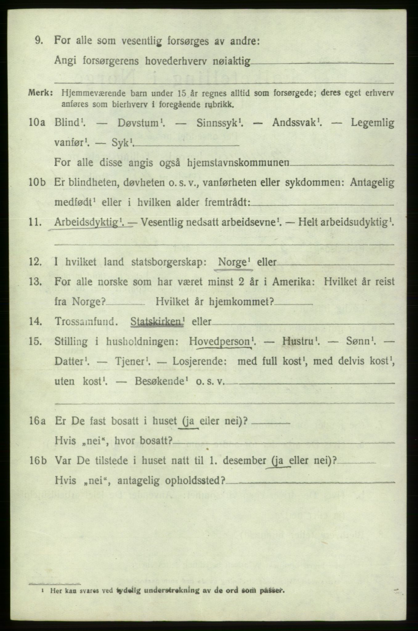 SAB, 1920 census for Bremnes, 1920, p. 6123