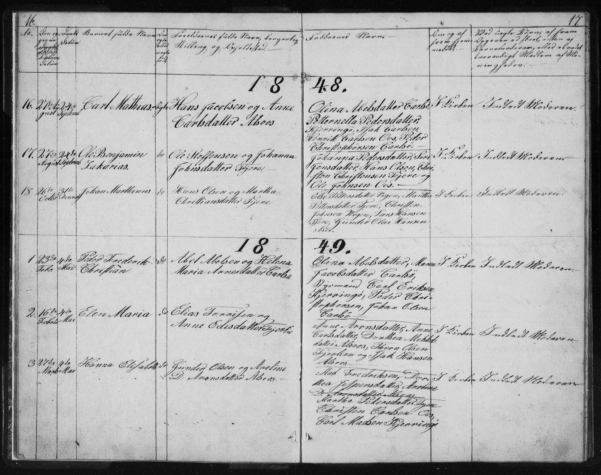 Ministerialprotokoller, klokkerbøker og fødselsregistre - Nordland, AV/SAT-A-1459/803/L0074: Parish register (copy) no. 803C01, 1845-1866, p. 16-17