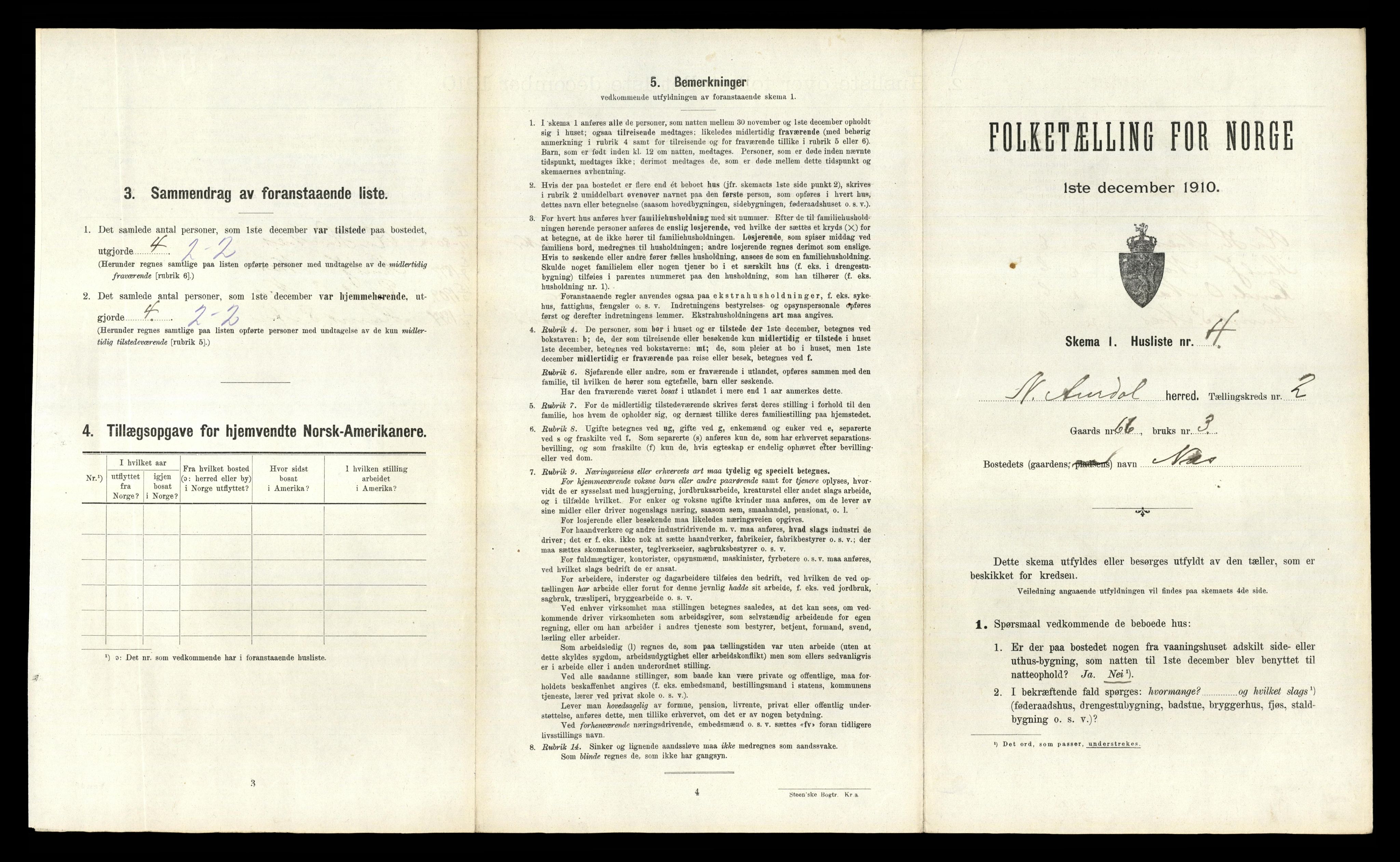 RA, 1910 census for Nord-Aurdal, 1910, p. 283