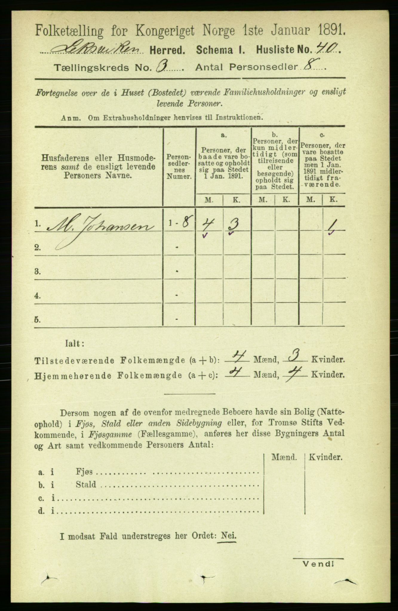 RA, 1891 census for 1718 Leksvik, 1891, p. 1131