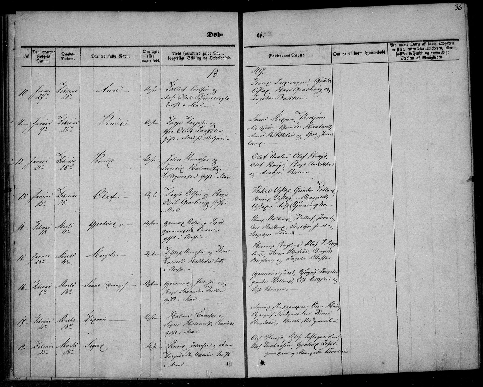 Mo kirkebøker, SAKO/A-286/F/Fa/L0005: Parish register (official) no. I 5, 1844-1864, p. 36