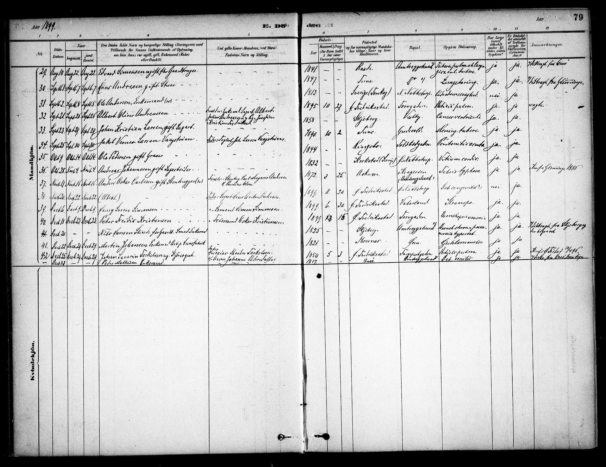 Østre Fredrikstad prestekontor Kirkebøker, AV/SAO-A-10907/F/Fa/L0001: Parish register (official) no. 1, 1878-1982, p. 79