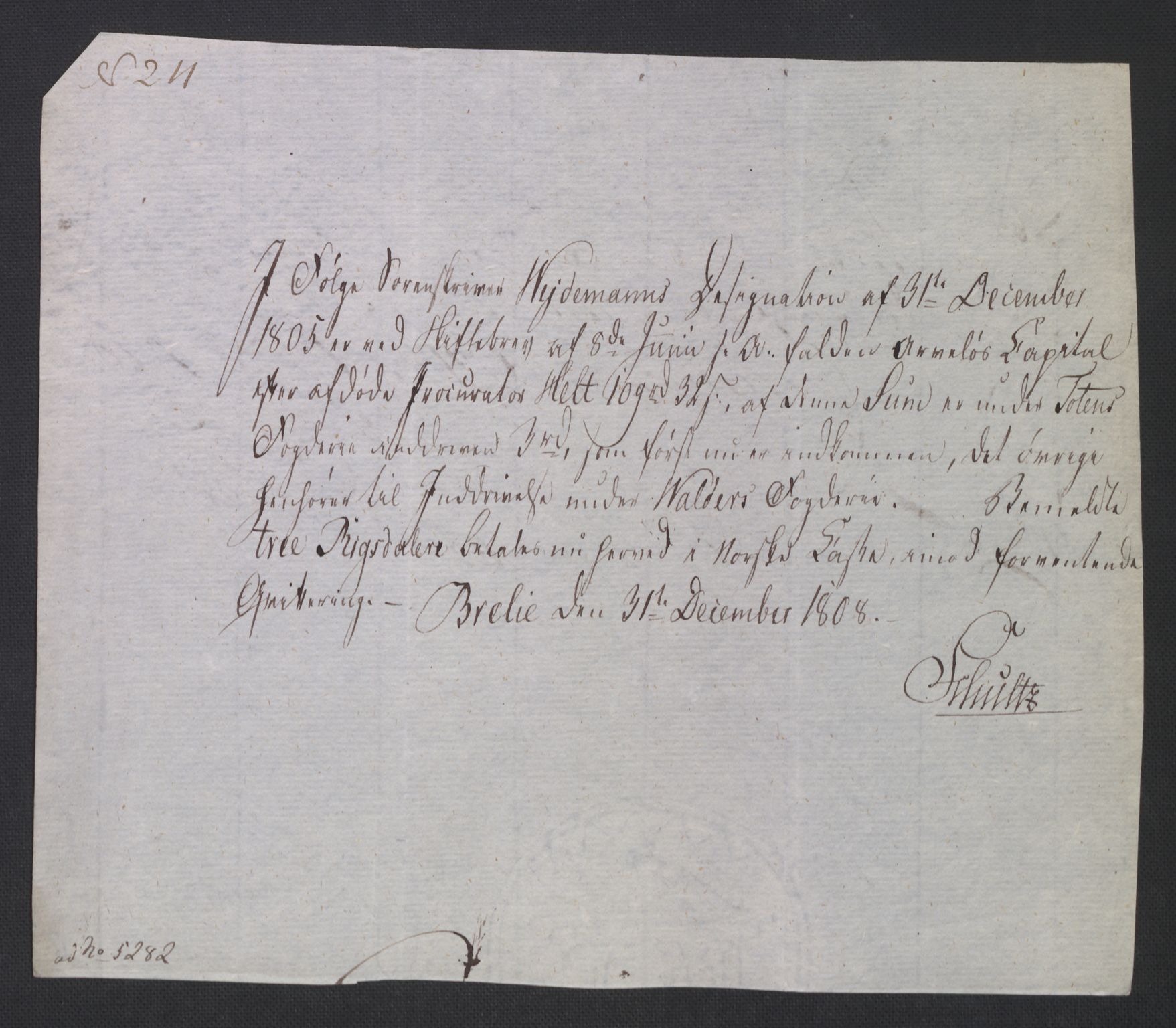 Rentekammeret inntil 1814, Reviderte regnskaper, Fogderegnskap, AV/RA-EA-4092/R19/L1396: Fogderegnskap Toten, Hadeland og Vardal, 1808, p. 690