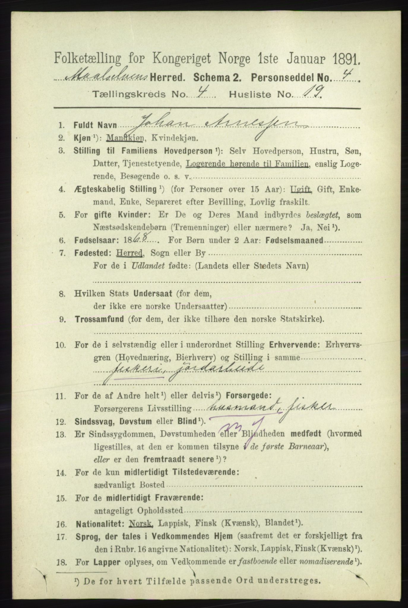 RA, 1891 census for 1924 Målselv, 1891, p. 1201