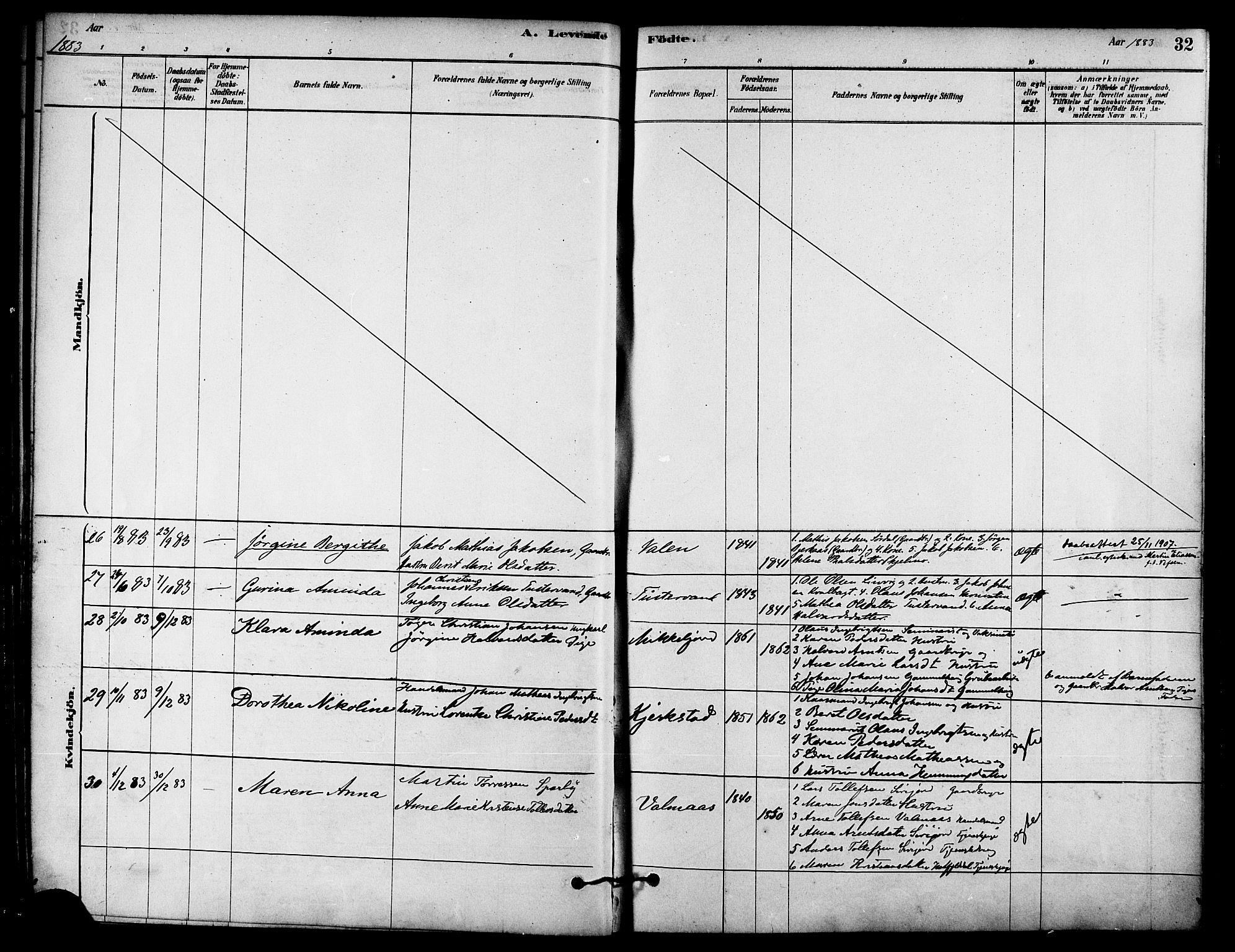 Ministerialprotokoller, klokkerbøker og fødselsregistre - Nordland, AV/SAT-A-1459/823/L0325: Parish register (official) no. 823A02, 1878-1898, p. 32