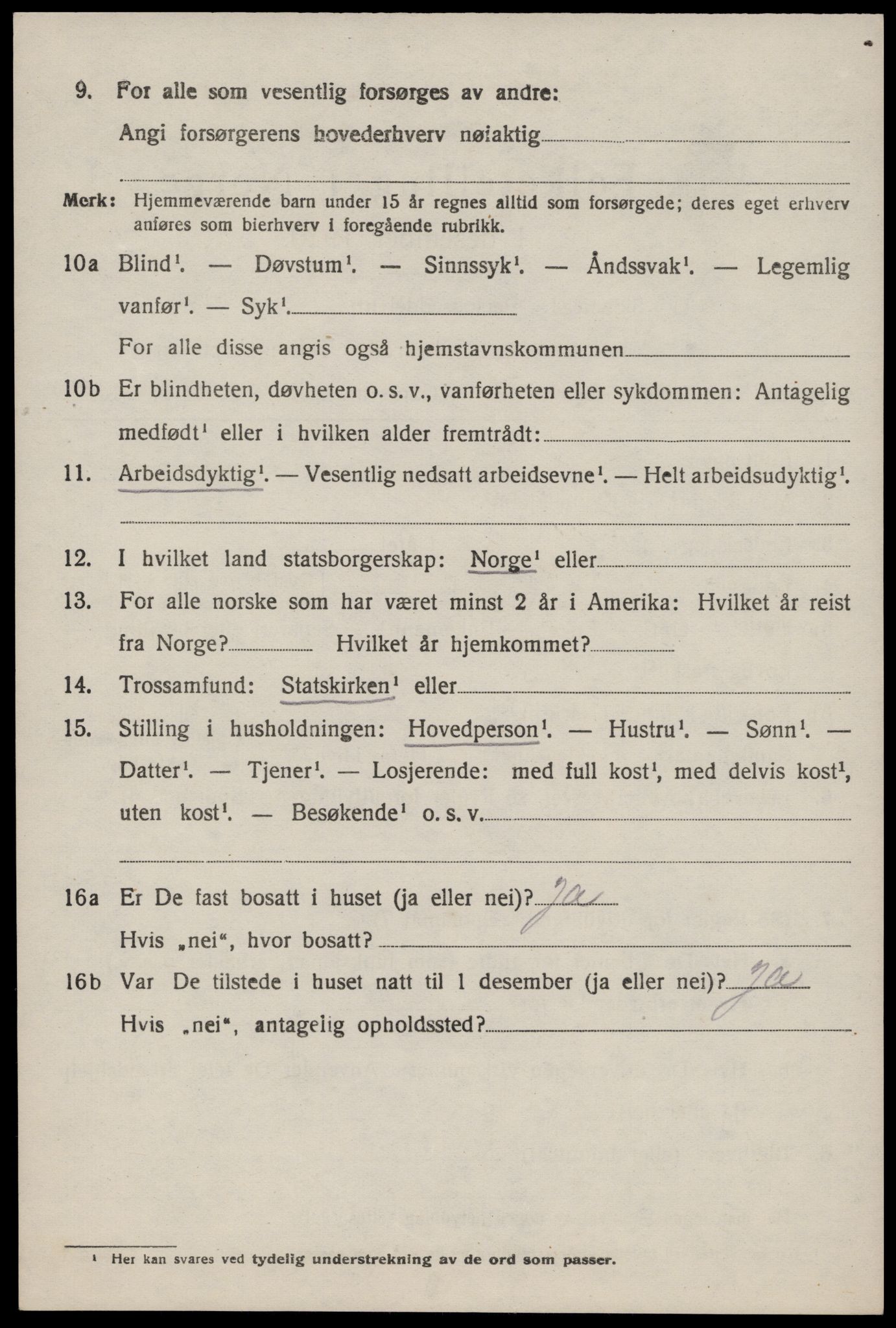 SAST, 1920 census for Nedstrand, 1920, p. 2768