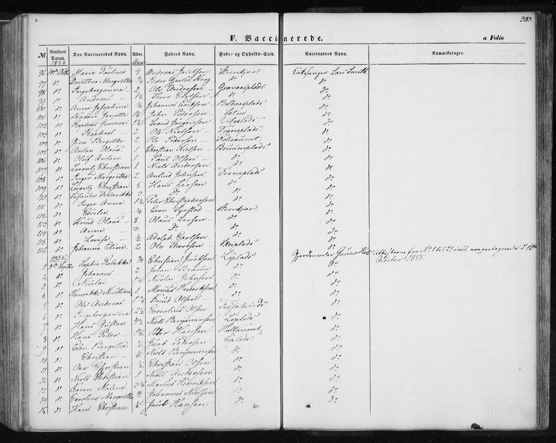 Ministerialprotokoller, klokkerbøker og fødselsregistre - Nord-Trøndelag, SAT/A-1458/735/L0342: Parish register (official) no. 735A07 /1, 1849-1862, p. 383
