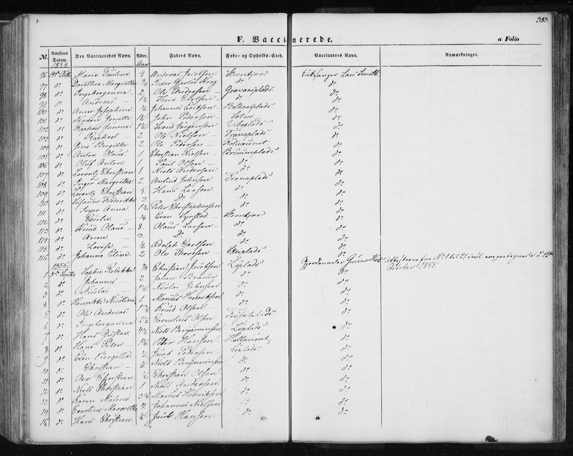 Ministerialprotokoller, klokkerbøker og fødselsregistre - Nord-Trøndelag, AV/SAT-A-1458/735/L0342: Parish register (official) no. 735A07 /1, 1849-1862, p. 383