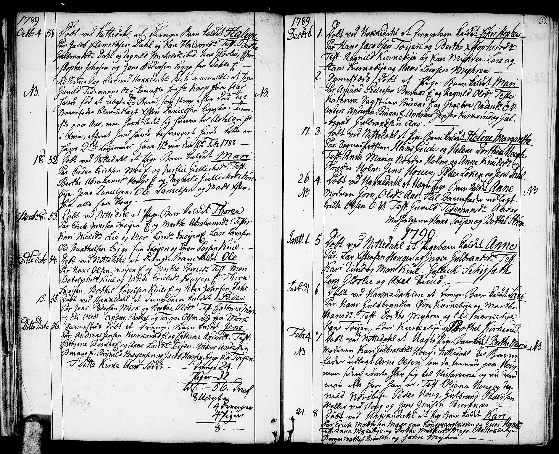 Nittedal prestekontor Kirkebøker, SAO/A-10365a/F/Fa/L0002: Parish register (official) no. I 2, 1779-1814, p. 33