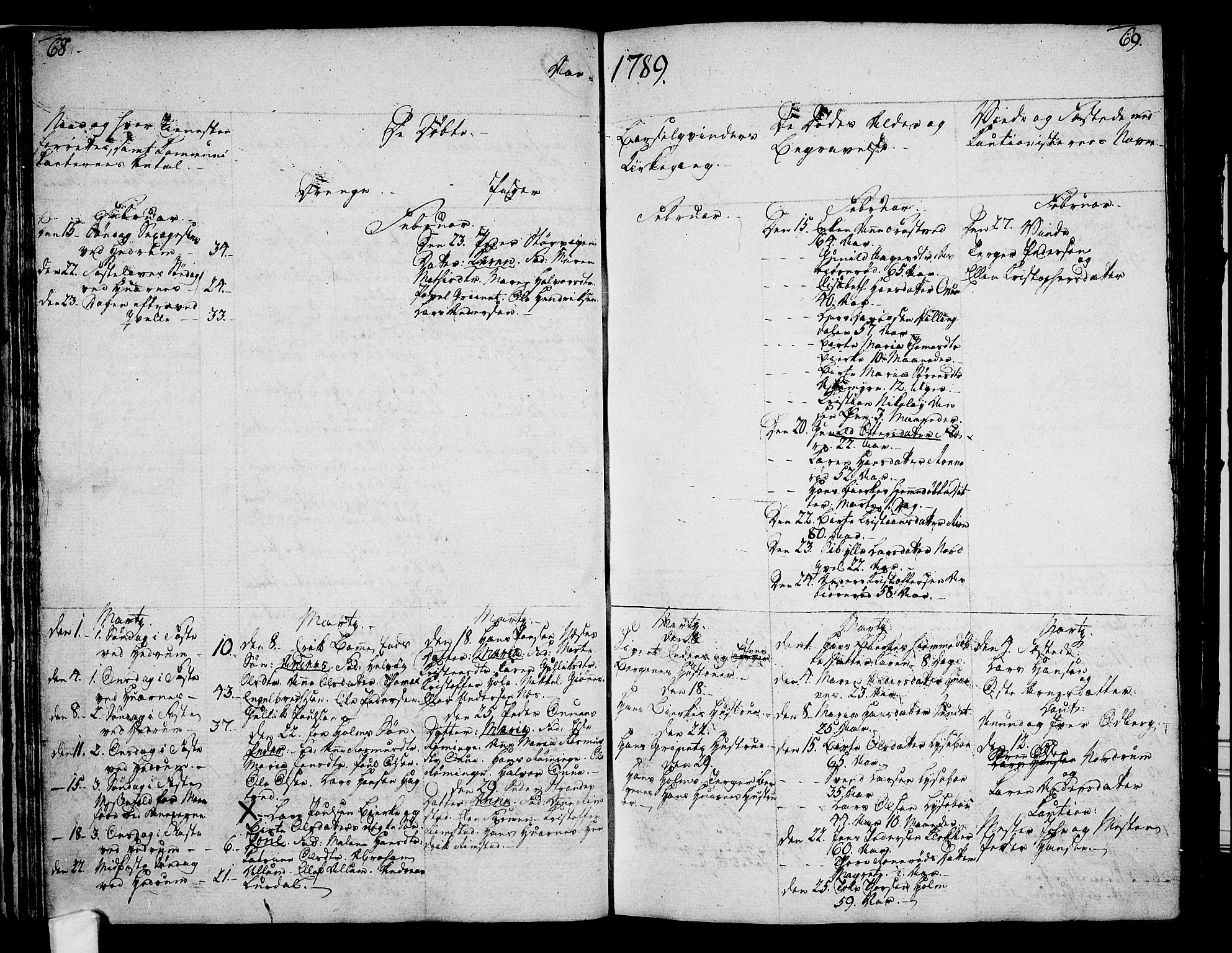 Hedrum kirkebøker, AV/SAKO-A-344/F/Fa/L0002: Parish register (official) no. I 2, 1785-1807, p. 68-69