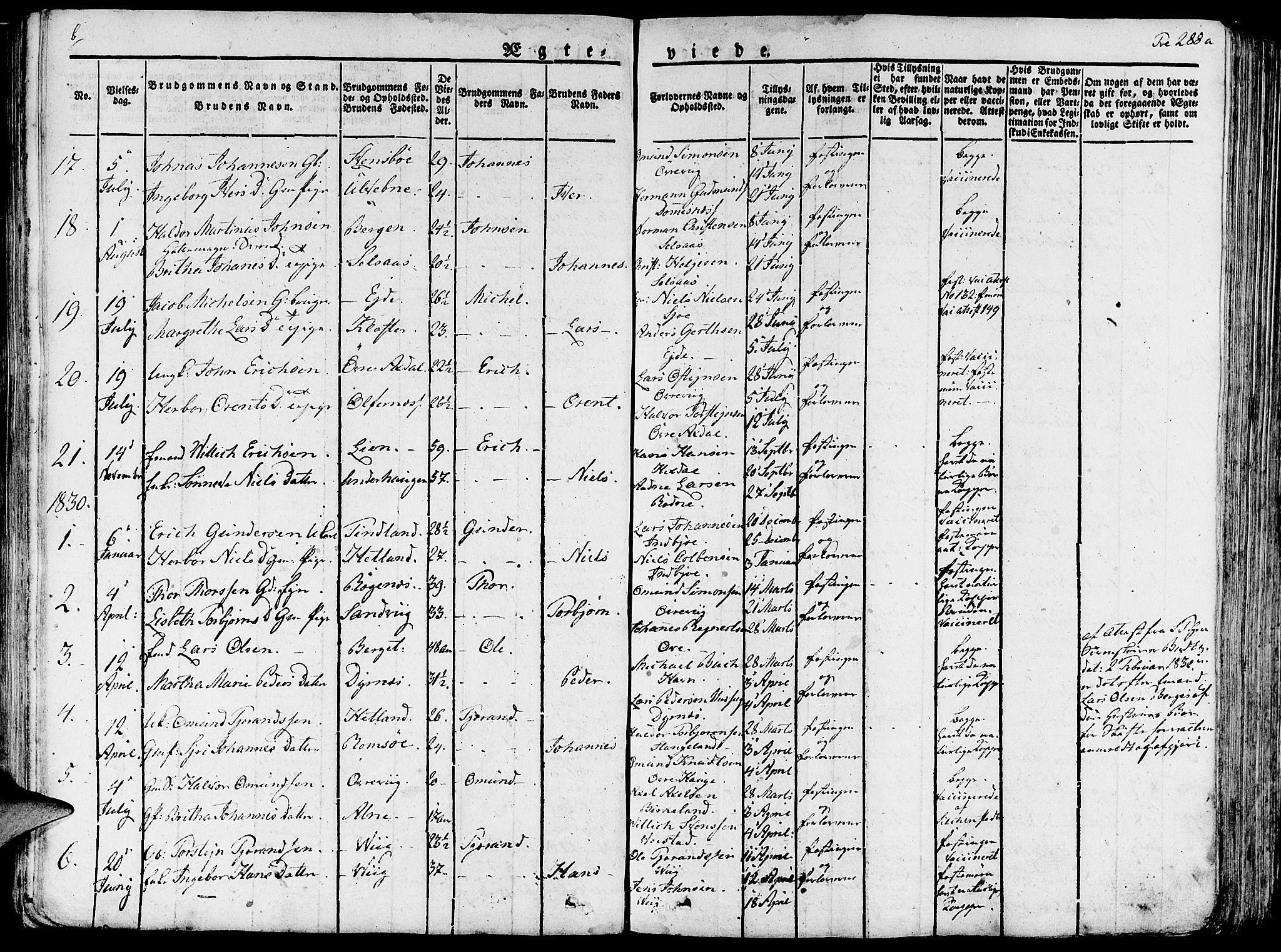 Fjelberg sokneprestembete, SAB/A-75201/H/Haa: Parish register (official) no. A 5, 1822-1834, p. 288