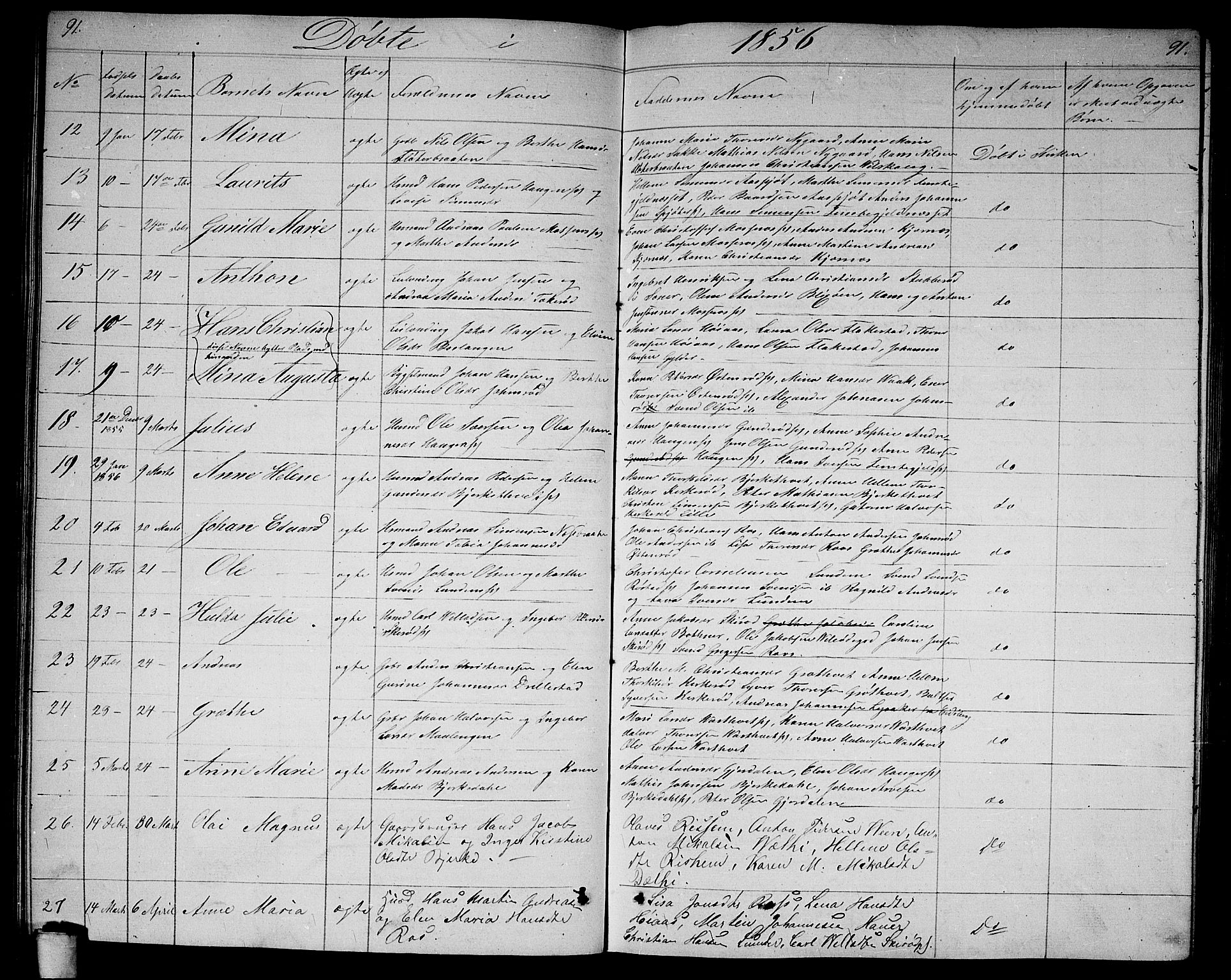 Våler prestekontor Kirkebøker, AV/SAO-A-11083/G/Ga/L0002: Parish register (copy) no. I 2, 1839-1860, p. 91